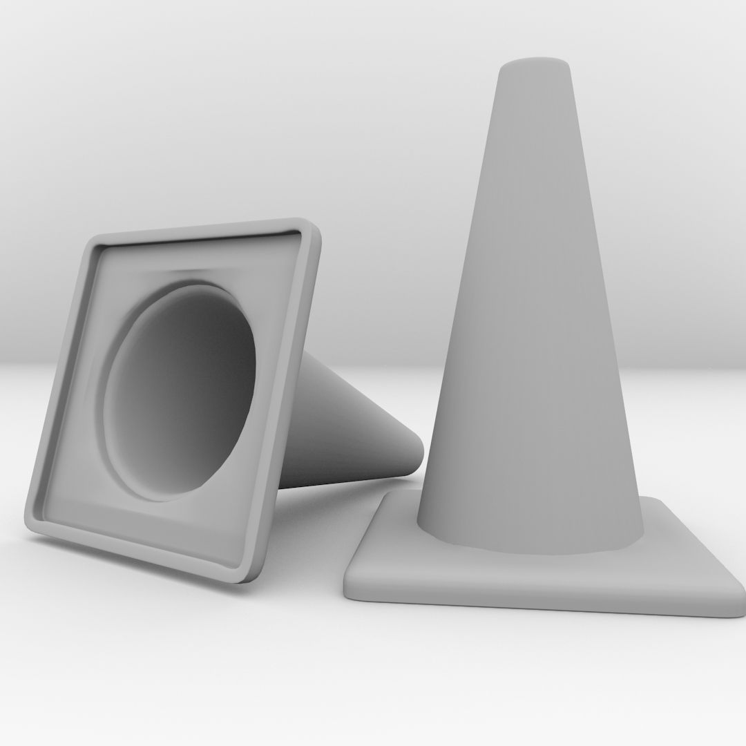 Traffic Cones 3D model_3