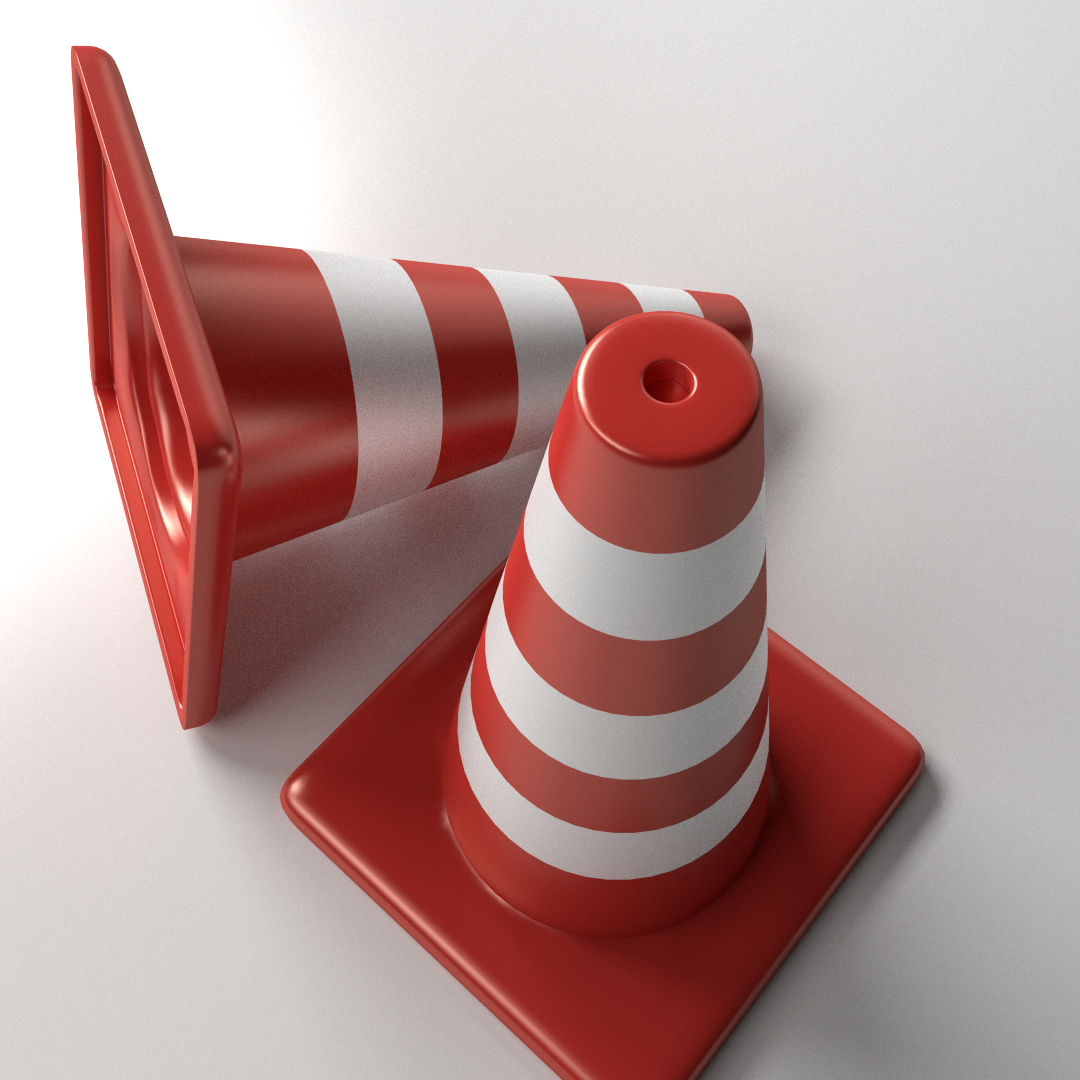Traffic Cones 3D model_2