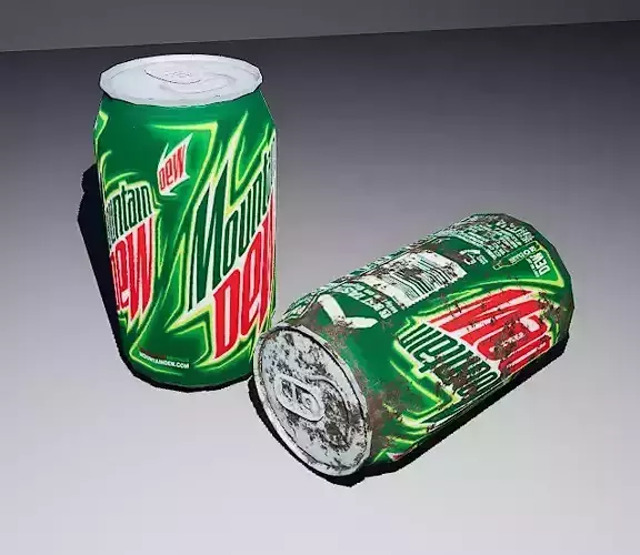 Mountain Dew Cun model Low-poly 3D model