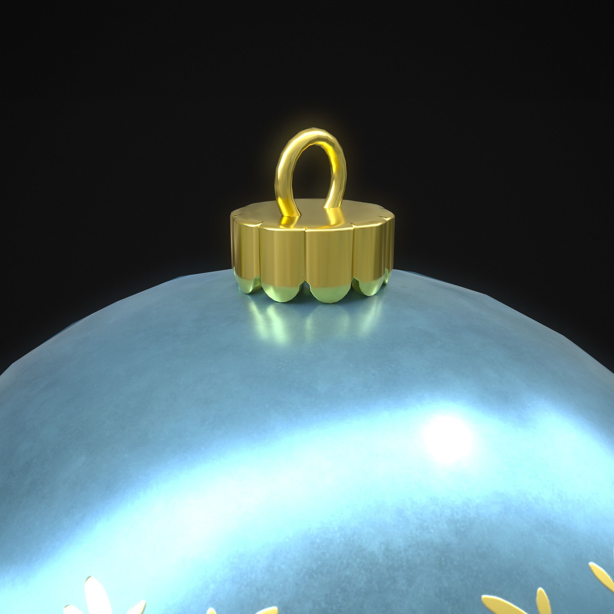 Blue Mistle Toe And Deer Ball Low-poly 3D model_13