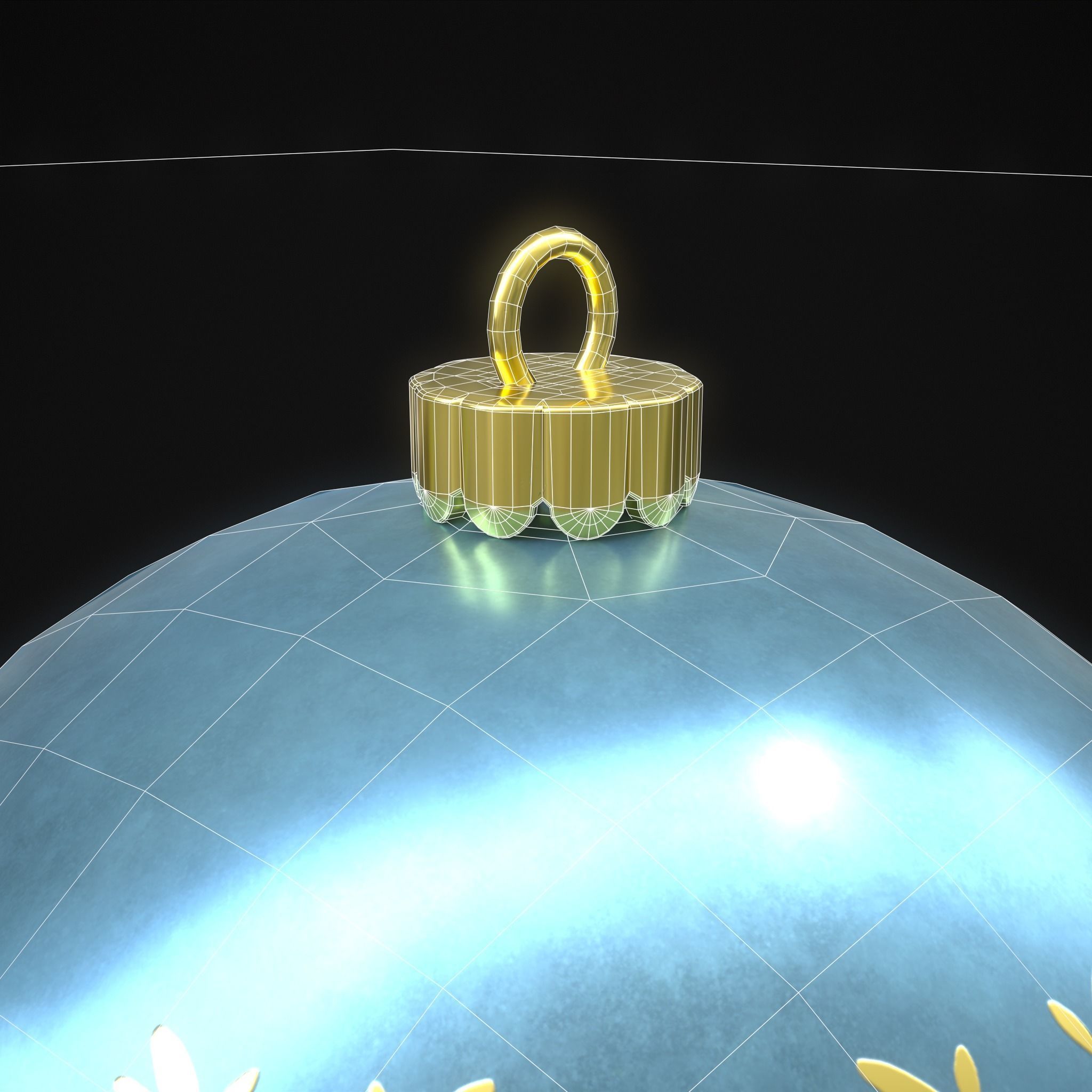 Blue Mistle Toe And Deer Ball Low-poly 3D model_14