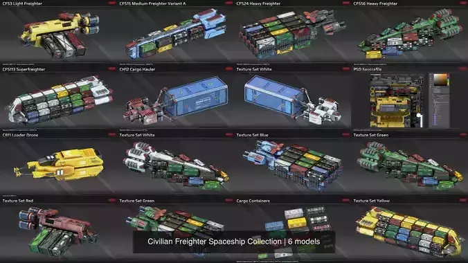 Civilian Freighter Spaceship Collection 