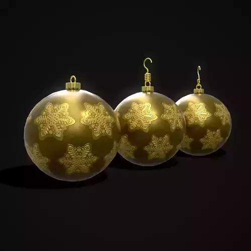 Golden Snow Flake Ball Low-poly 3D model