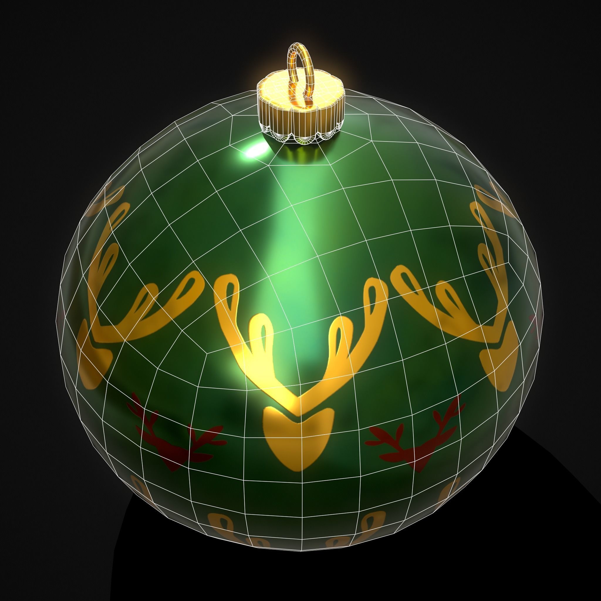 Green Deer And Elk Ball Low-poly 3D model_20