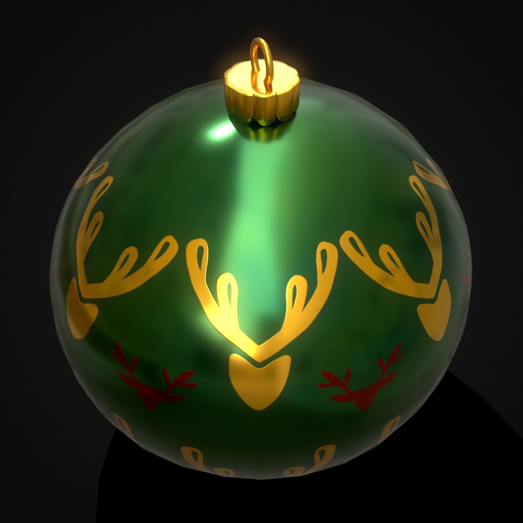 Green Deer And Elk Ball Low-poly 3D model_19
