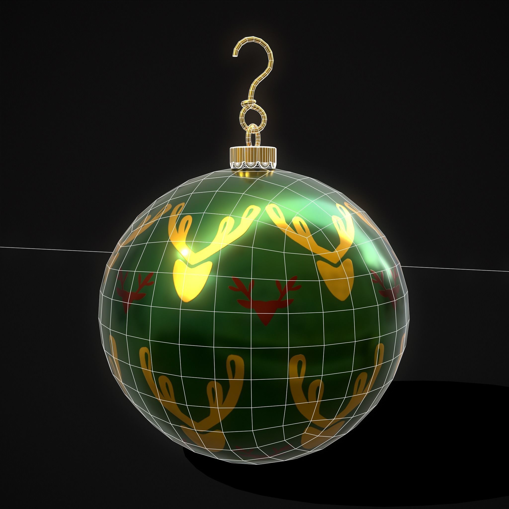 Green Deer And Elk Ball Low-poly 3D model_10