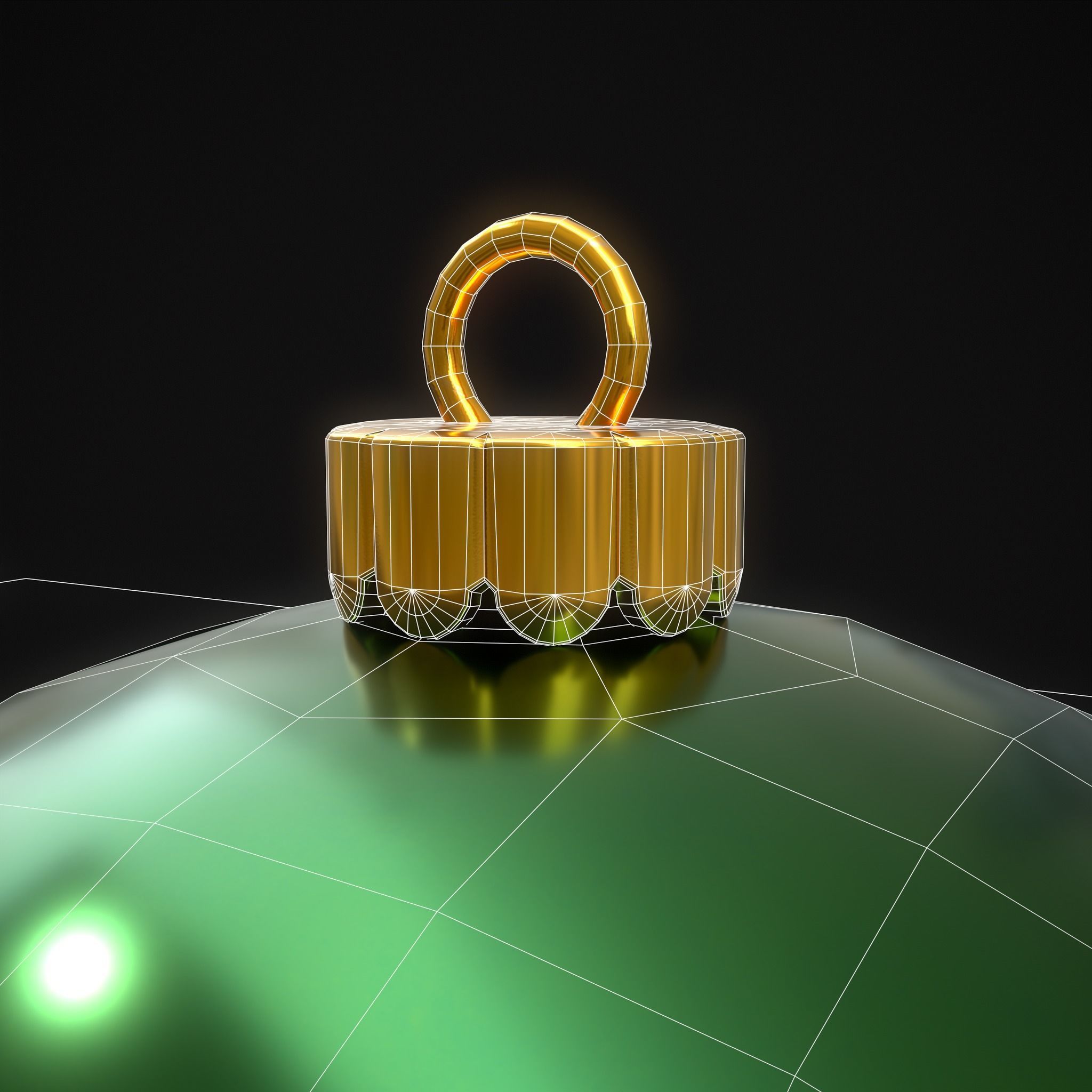 Green Deer And Elk Ball Low-poly 3D model_22