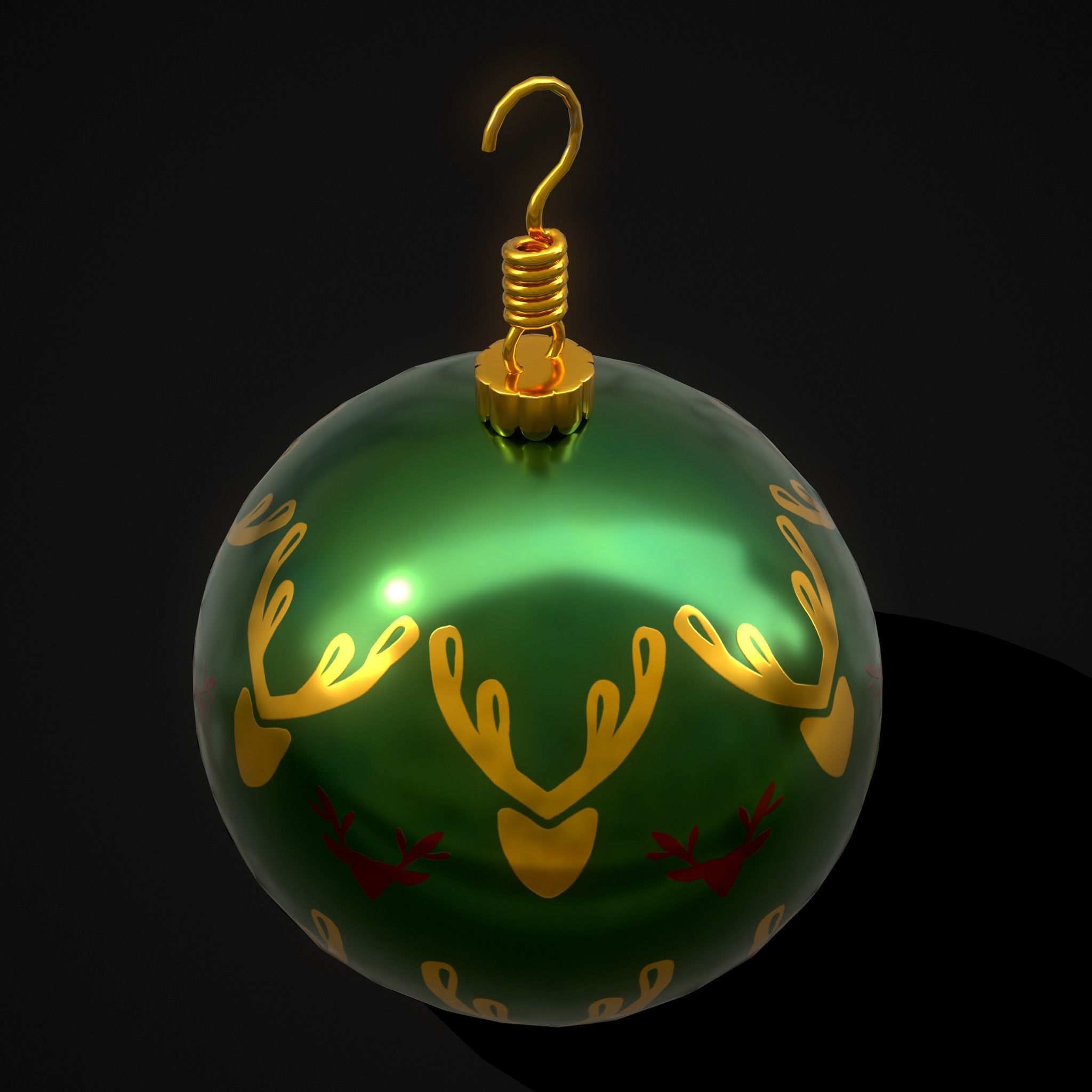 Green Deer And Elk Ball Low-poly 3D model_13