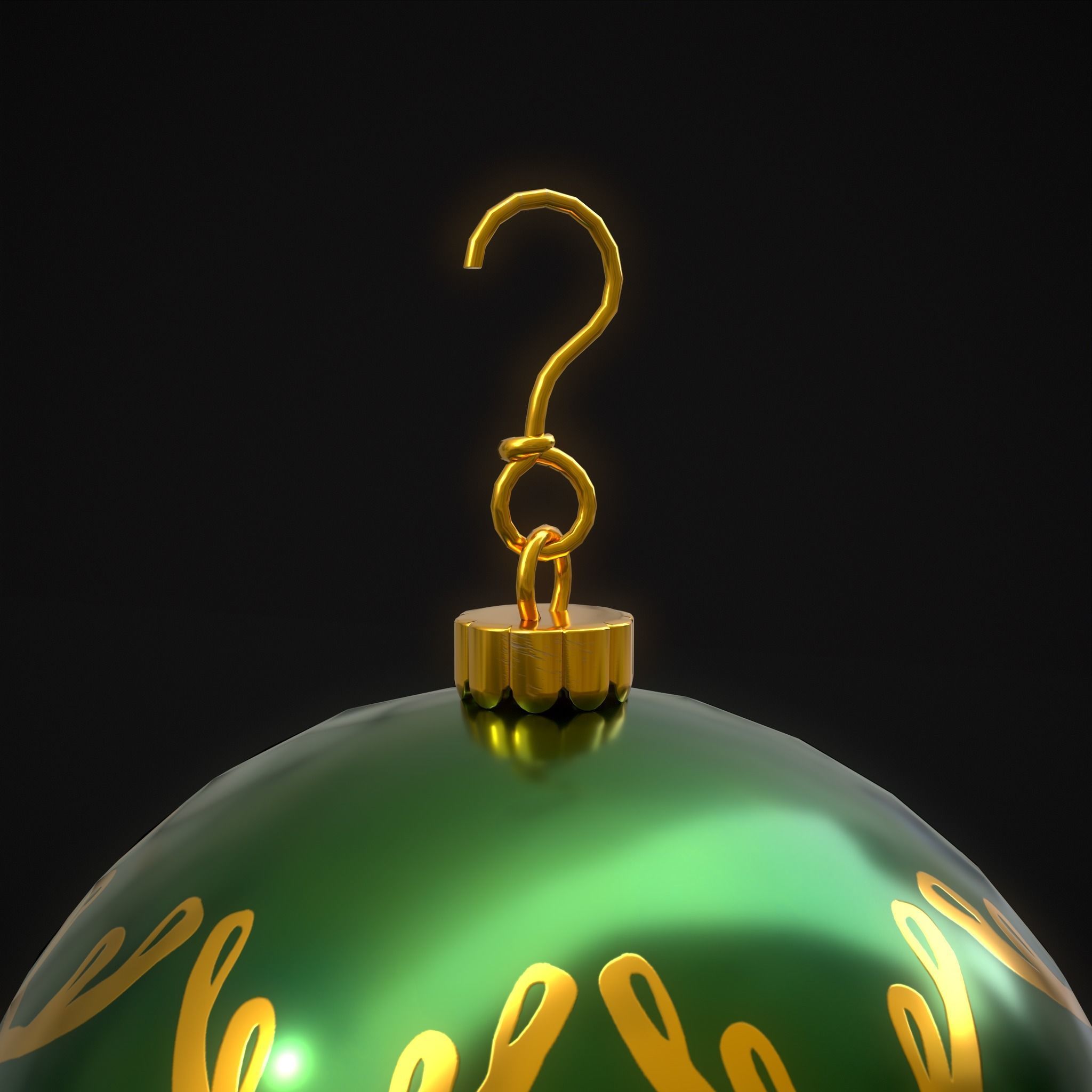 Green Deer And Elk Ball Low-poly 3D model_11