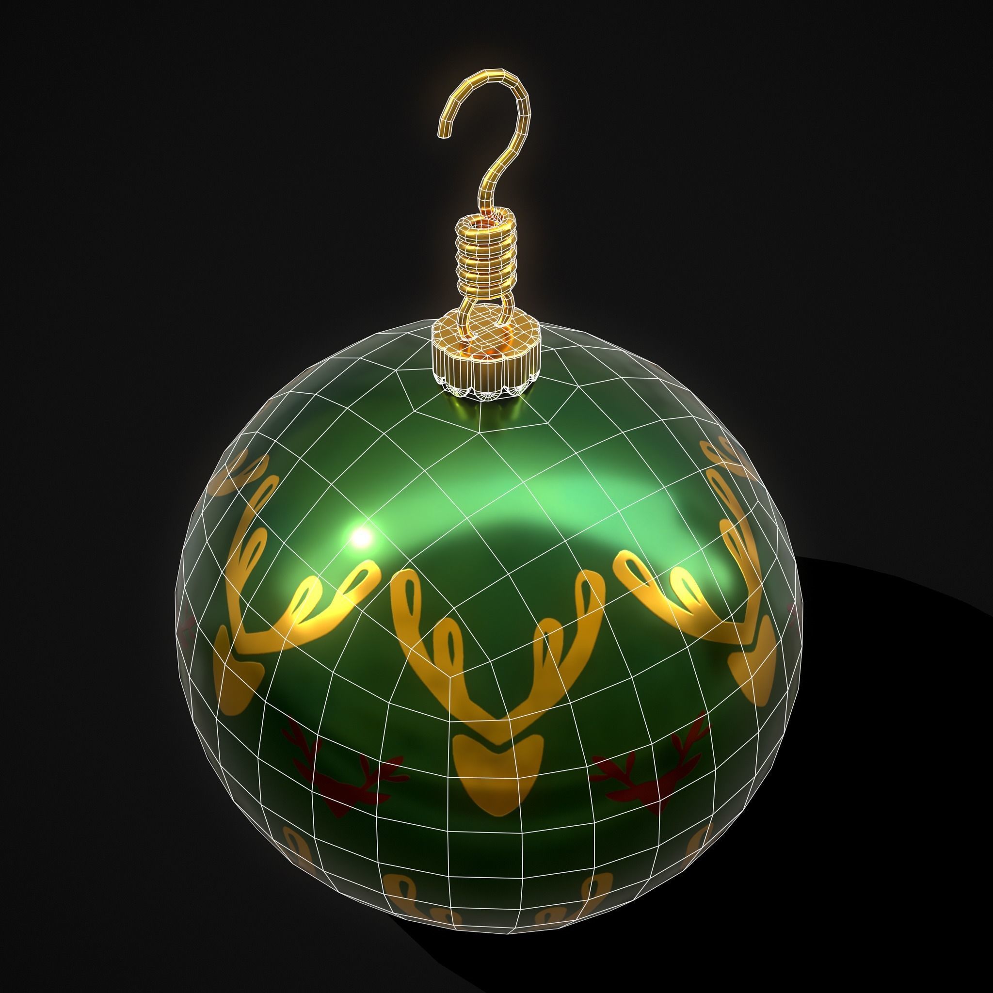 Green Deer And Elk Ball Low-poly 3D model_14