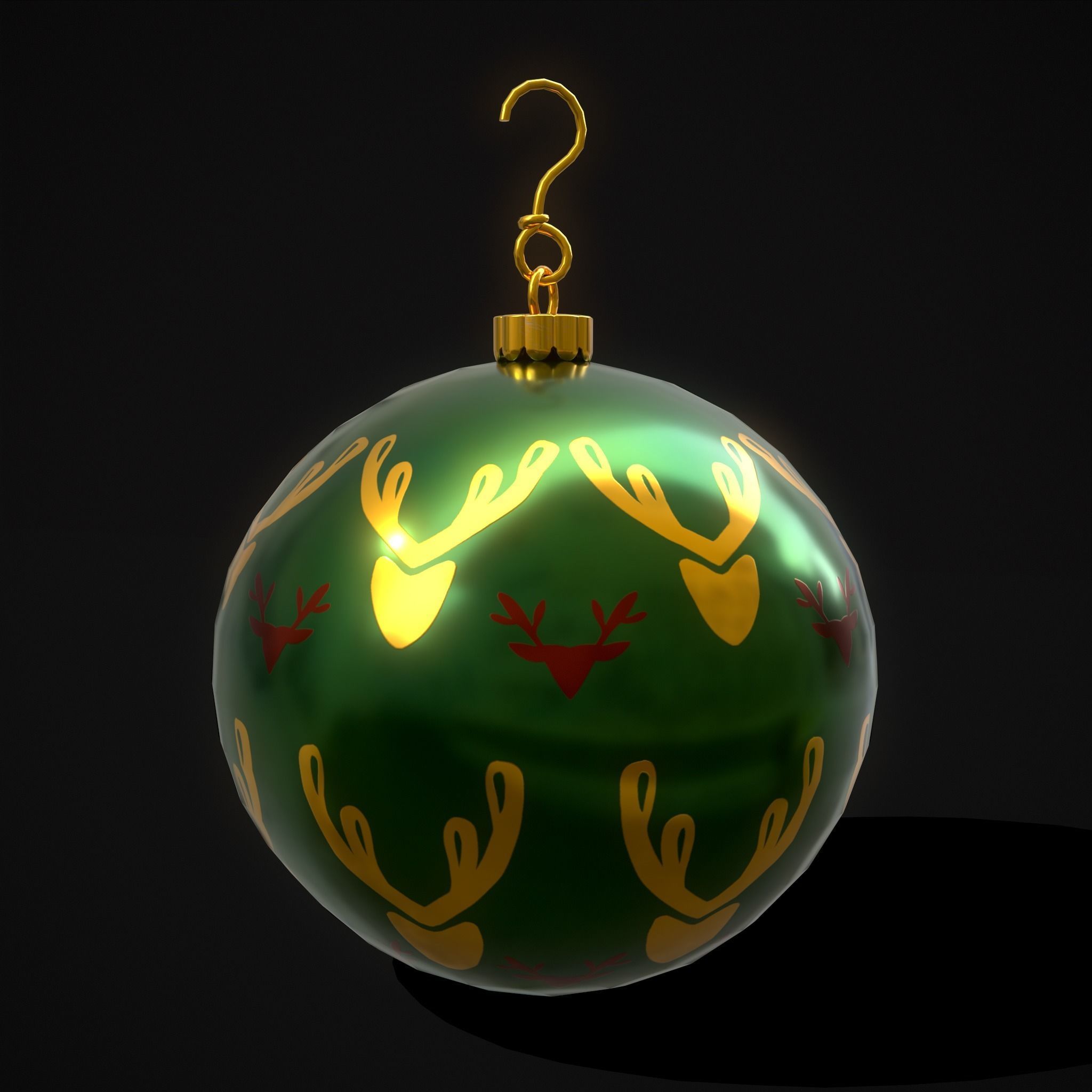 Green Deer And Elk Ball Low-poly 3D model_9
