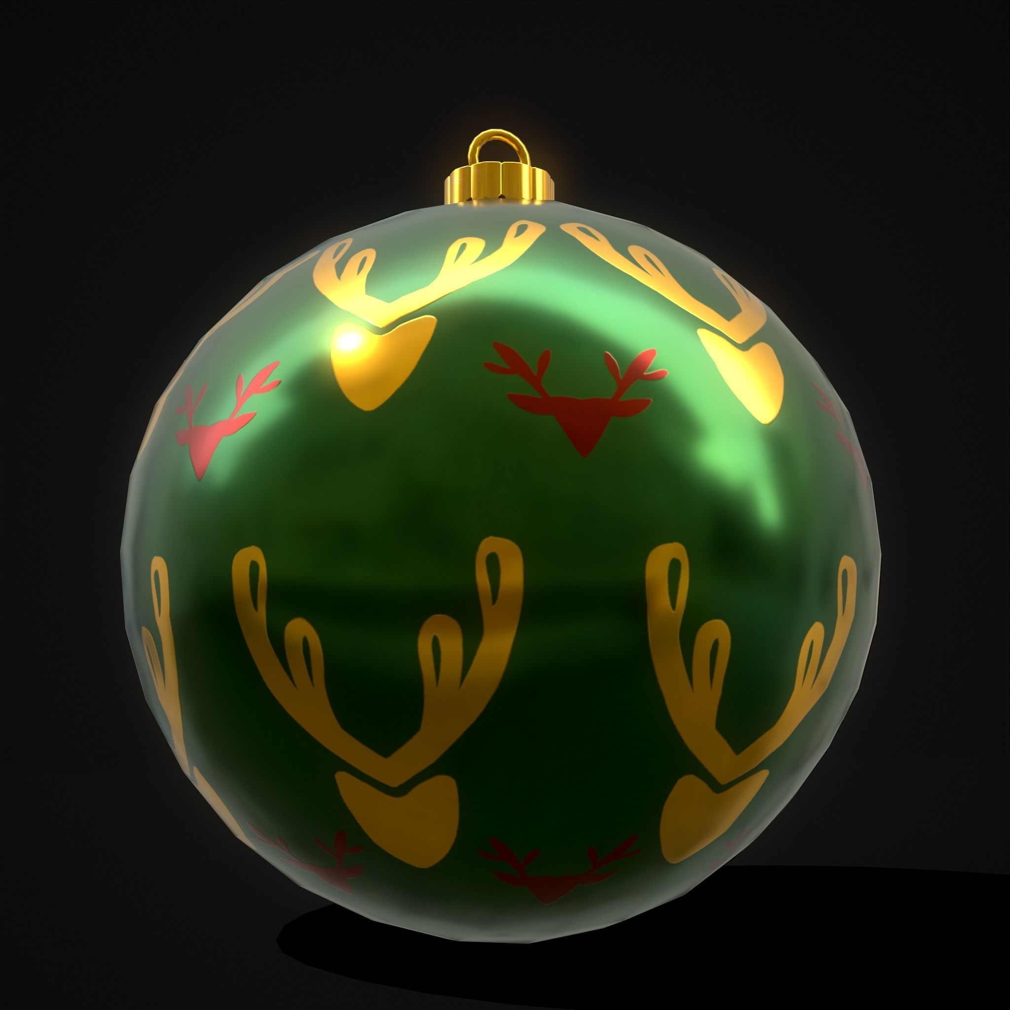 Green Deer And Elk Ball Low-poly 3D model_17