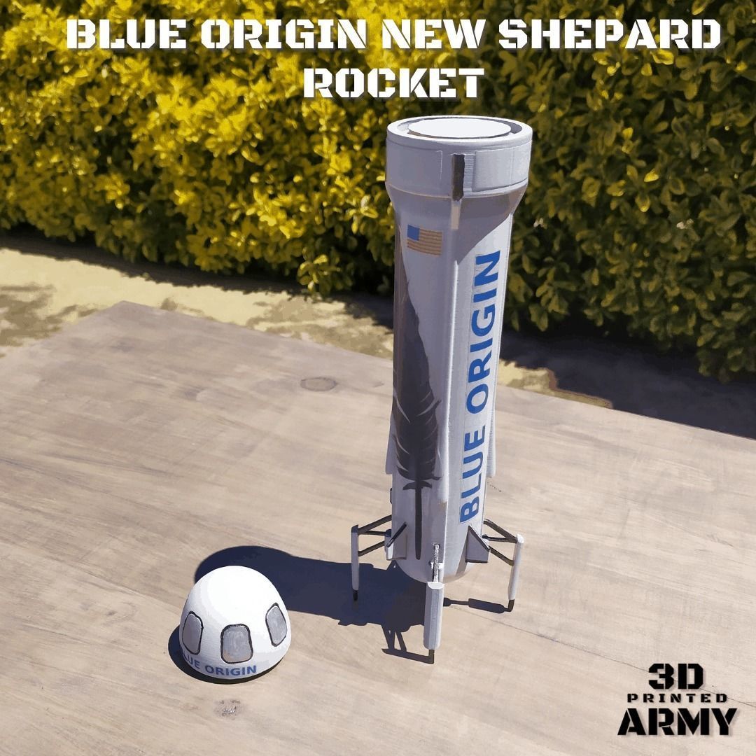 Blue Origin New Shepard Rocket STL files for 3D printing 3D model 3D