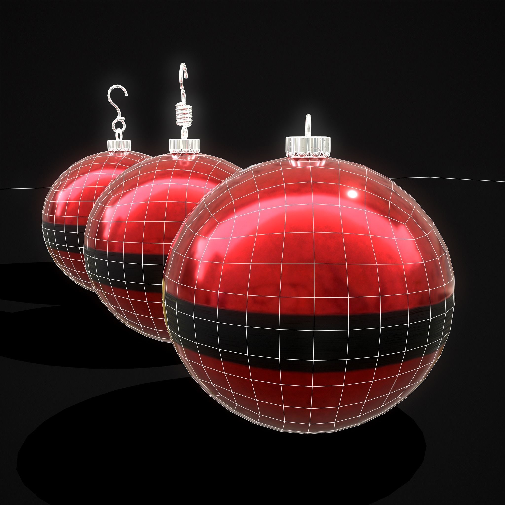 Santa Christmas Ball Low-poly 3D model_30