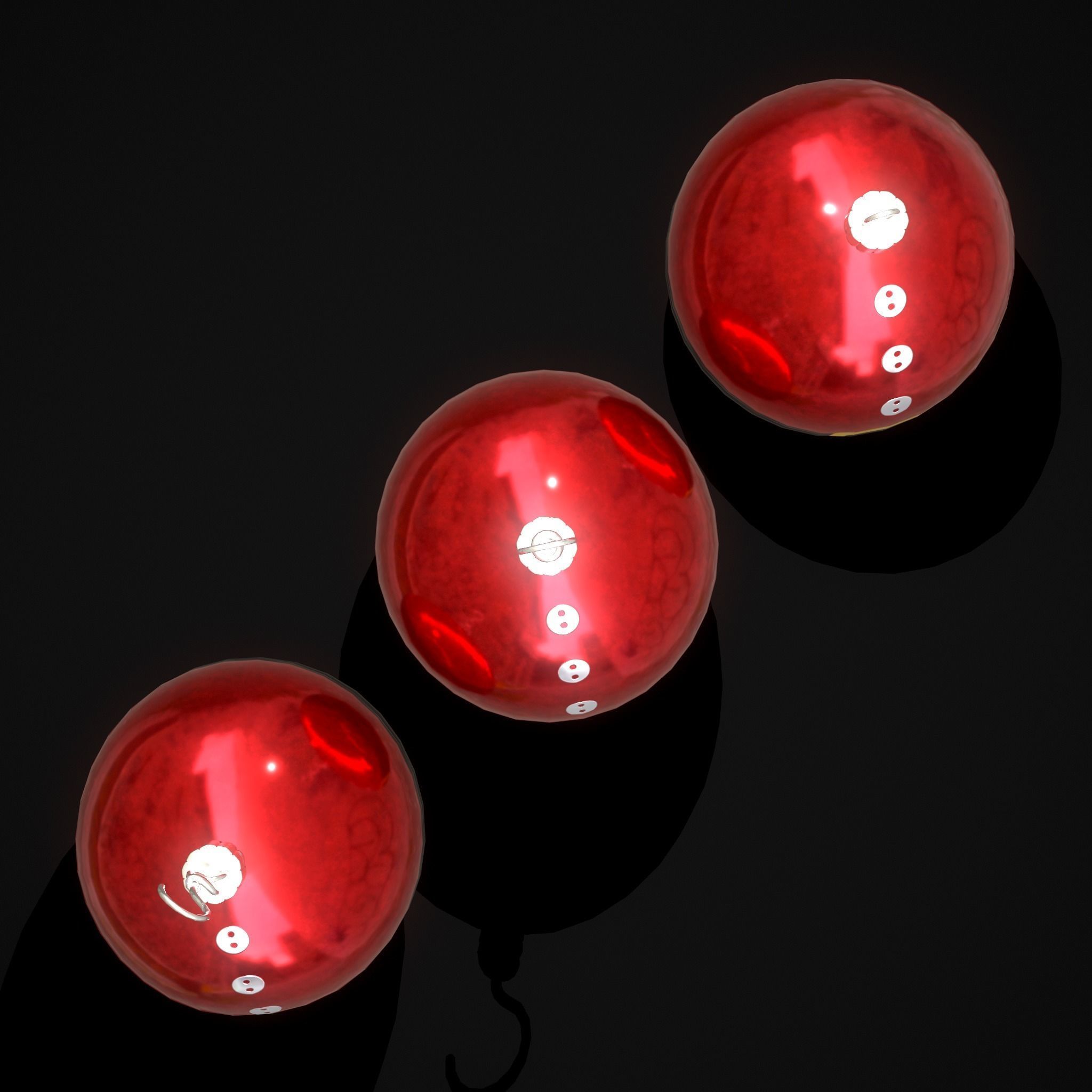 Santa Christmas Ball Low-poly 3D model_7