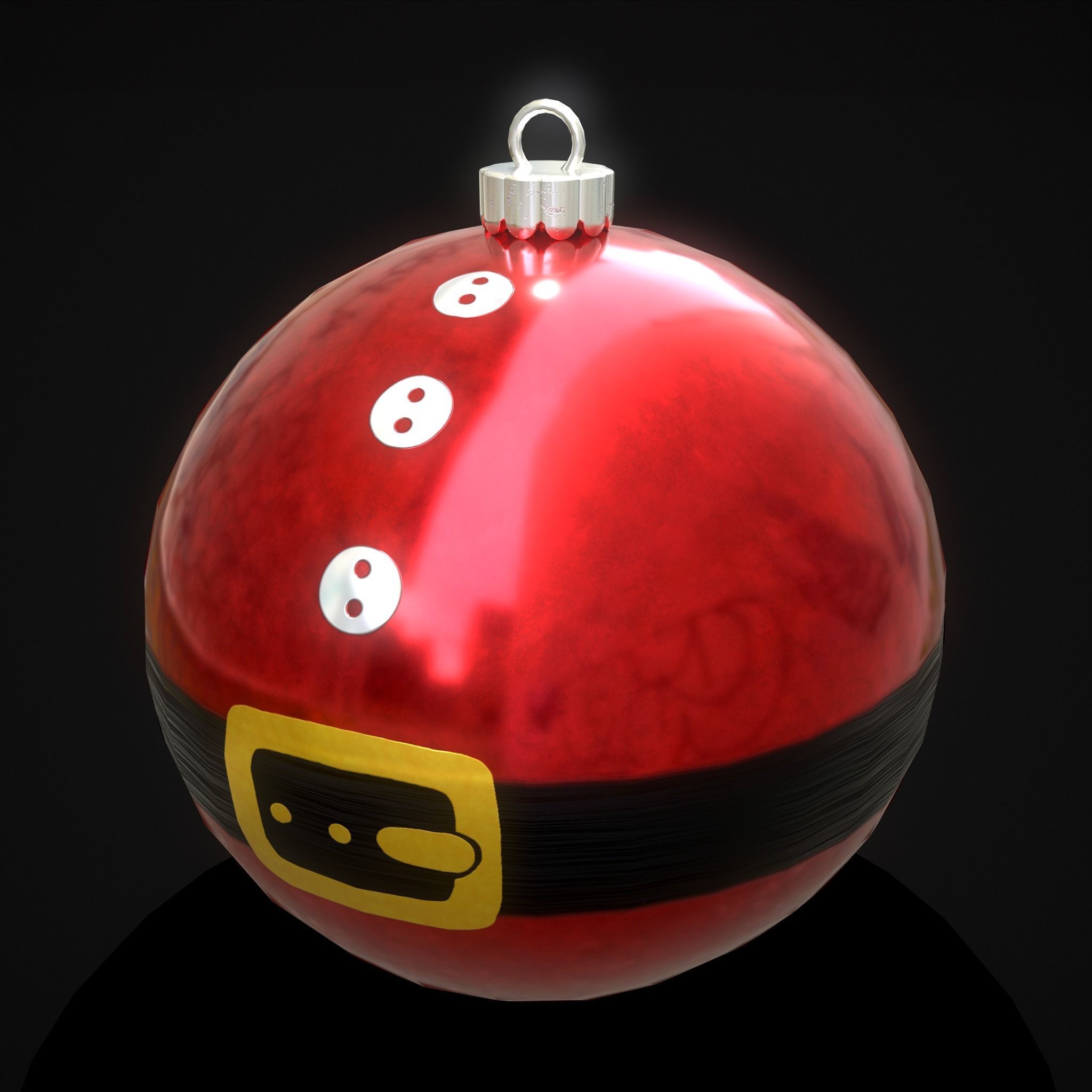 Santa Christmas Ball Low-poly 3D model_21