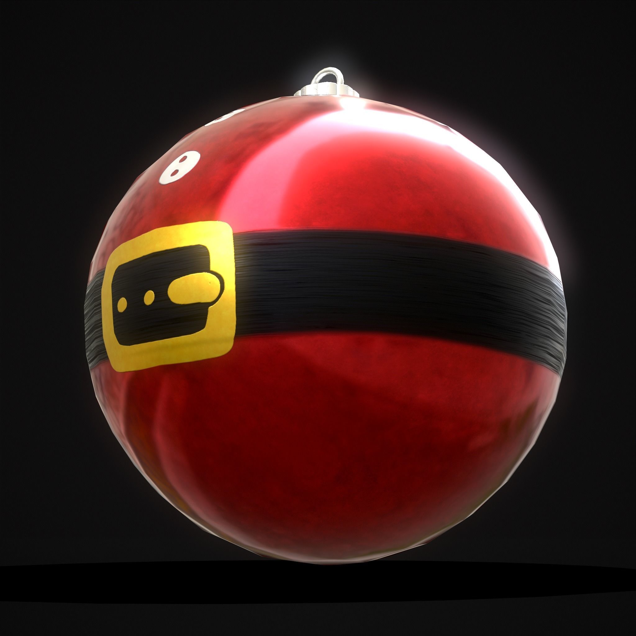 Santa Christmas Ball Low-poly 3D model_23