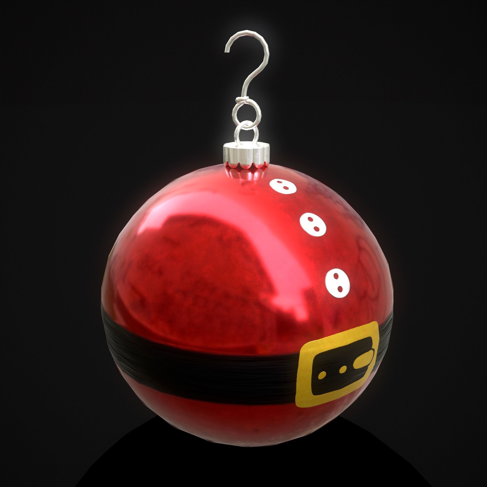 Santa Christmas Ball Low-poly 3D model_15