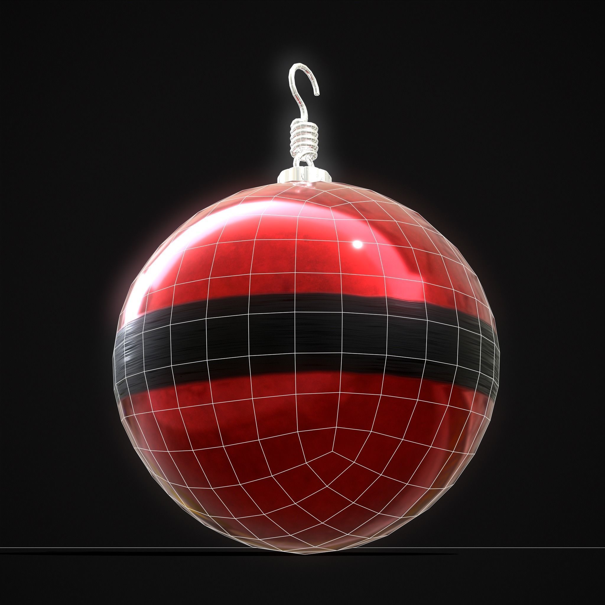 Santa Christmas Ball Low-poly 3D model_12