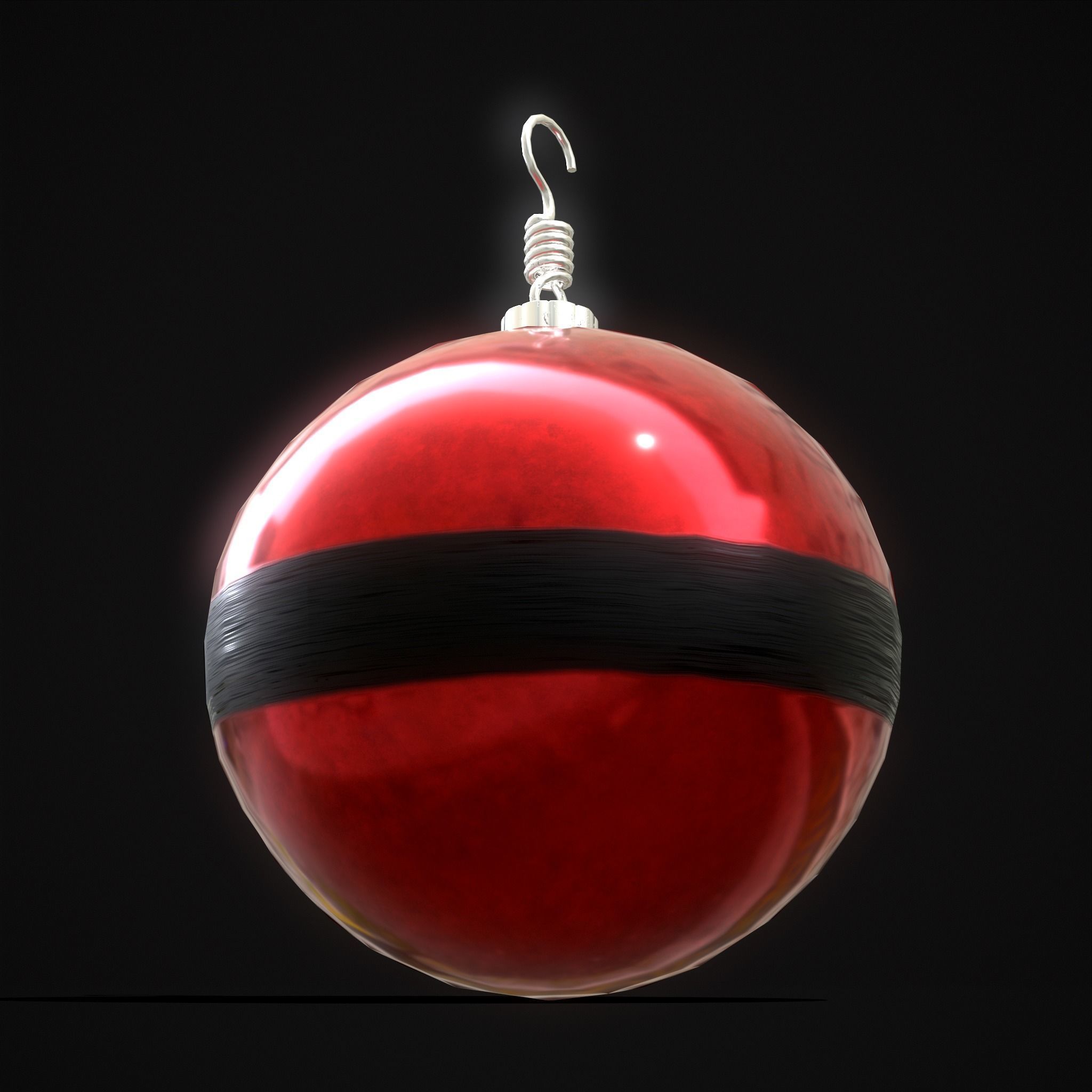 Santa Christmas Ball Low-poly 3D model_11