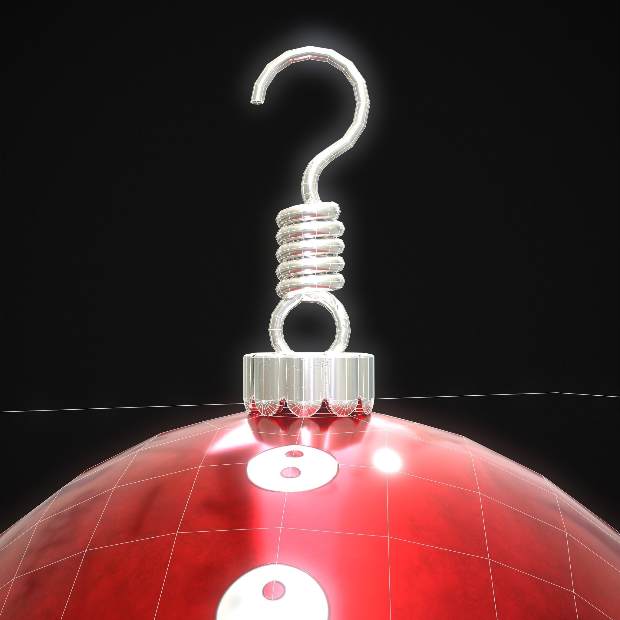 Santa Christmas Ball Low-poly 3D model_14