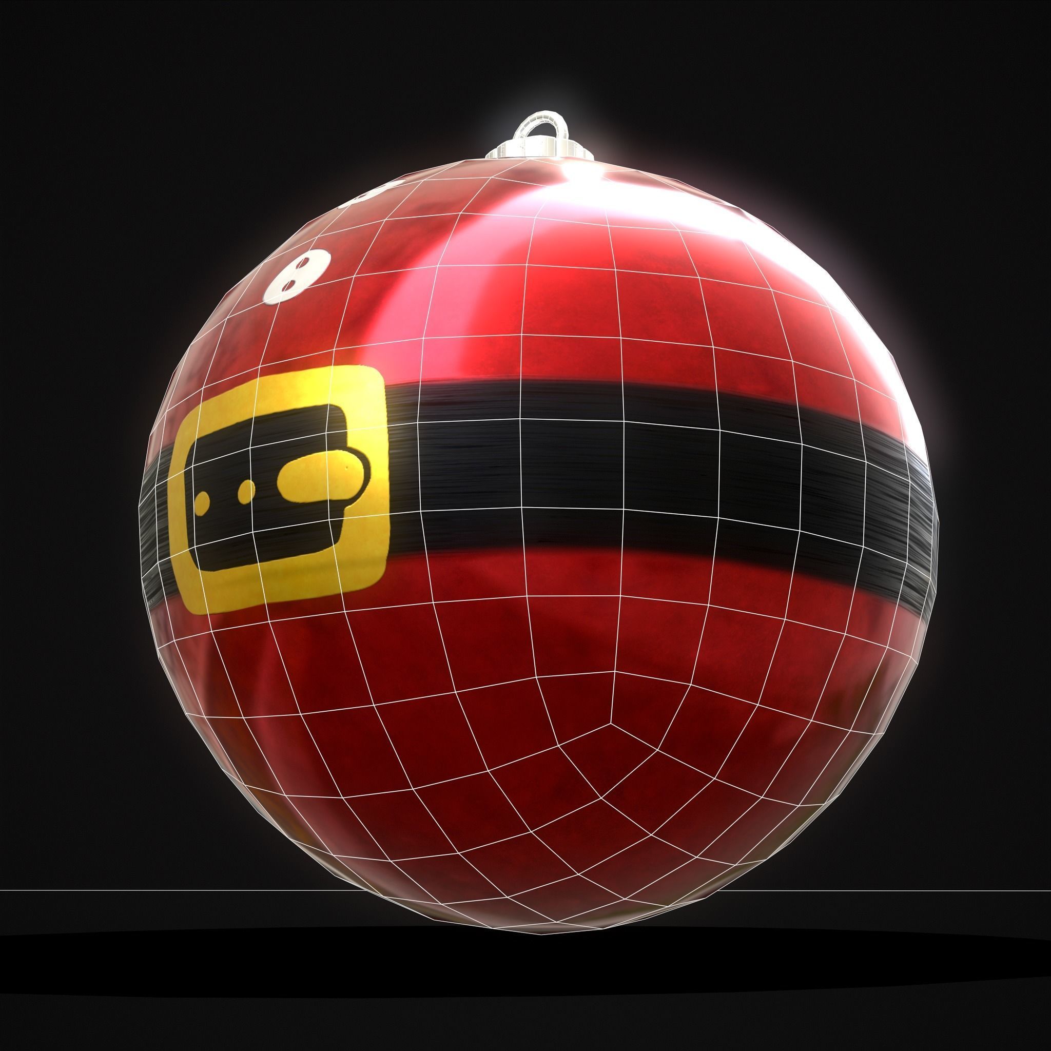 Santa Christmas Ball Low-poly 3D model_24