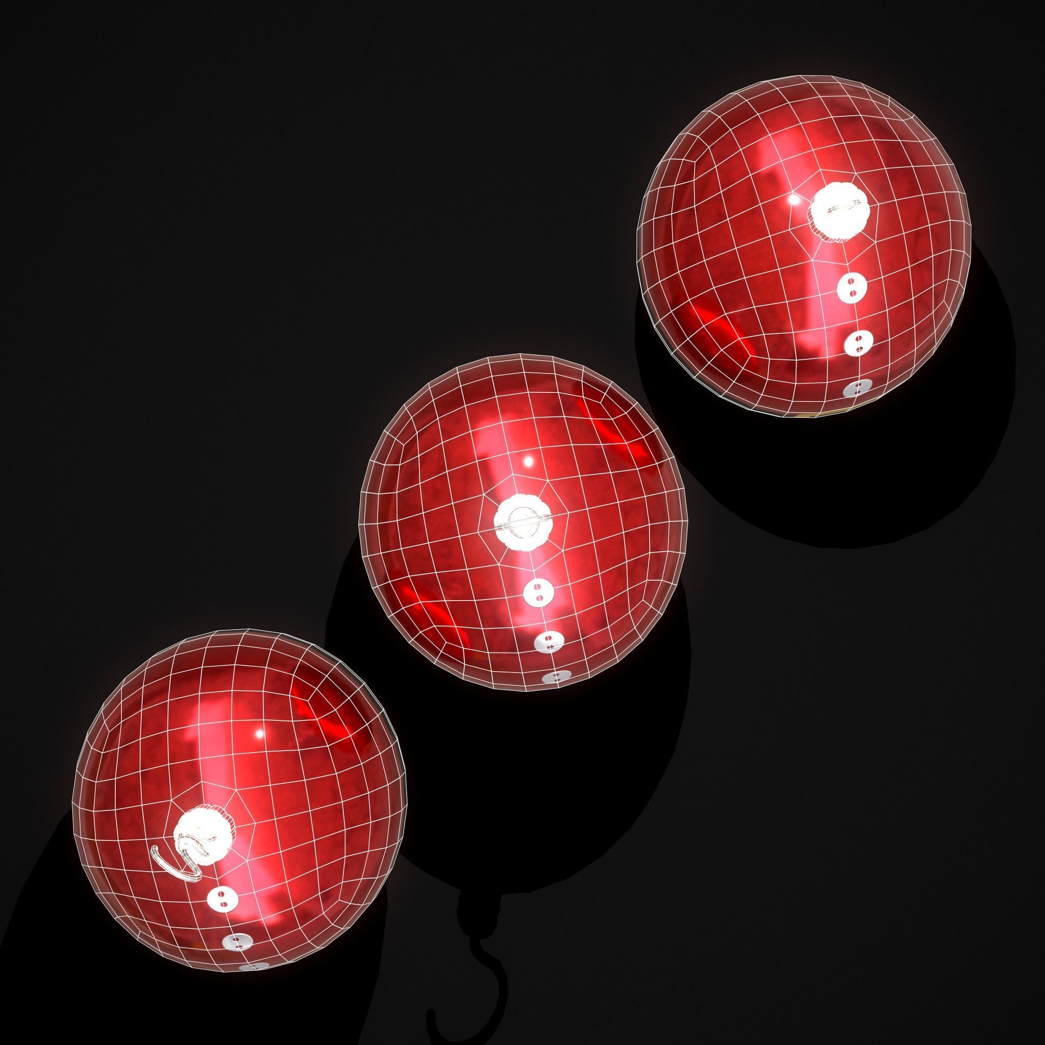Santa Christmas Ball Low-poly 3D model_8