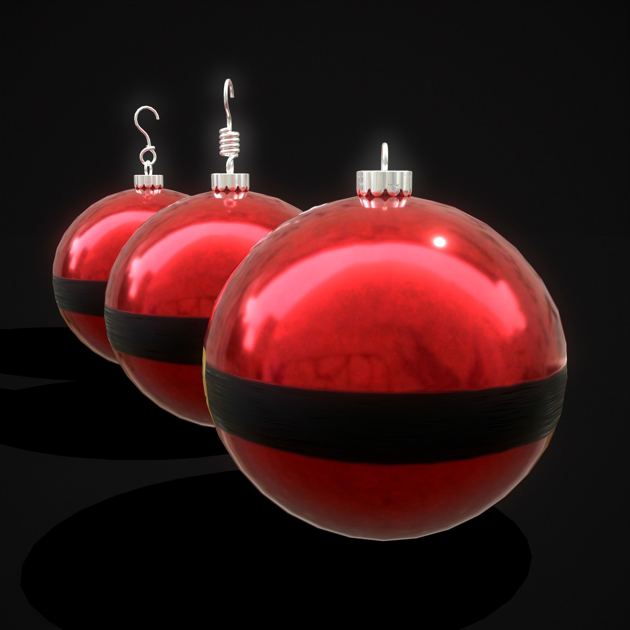Santa Christmas Ball Low-poly 3D model_29