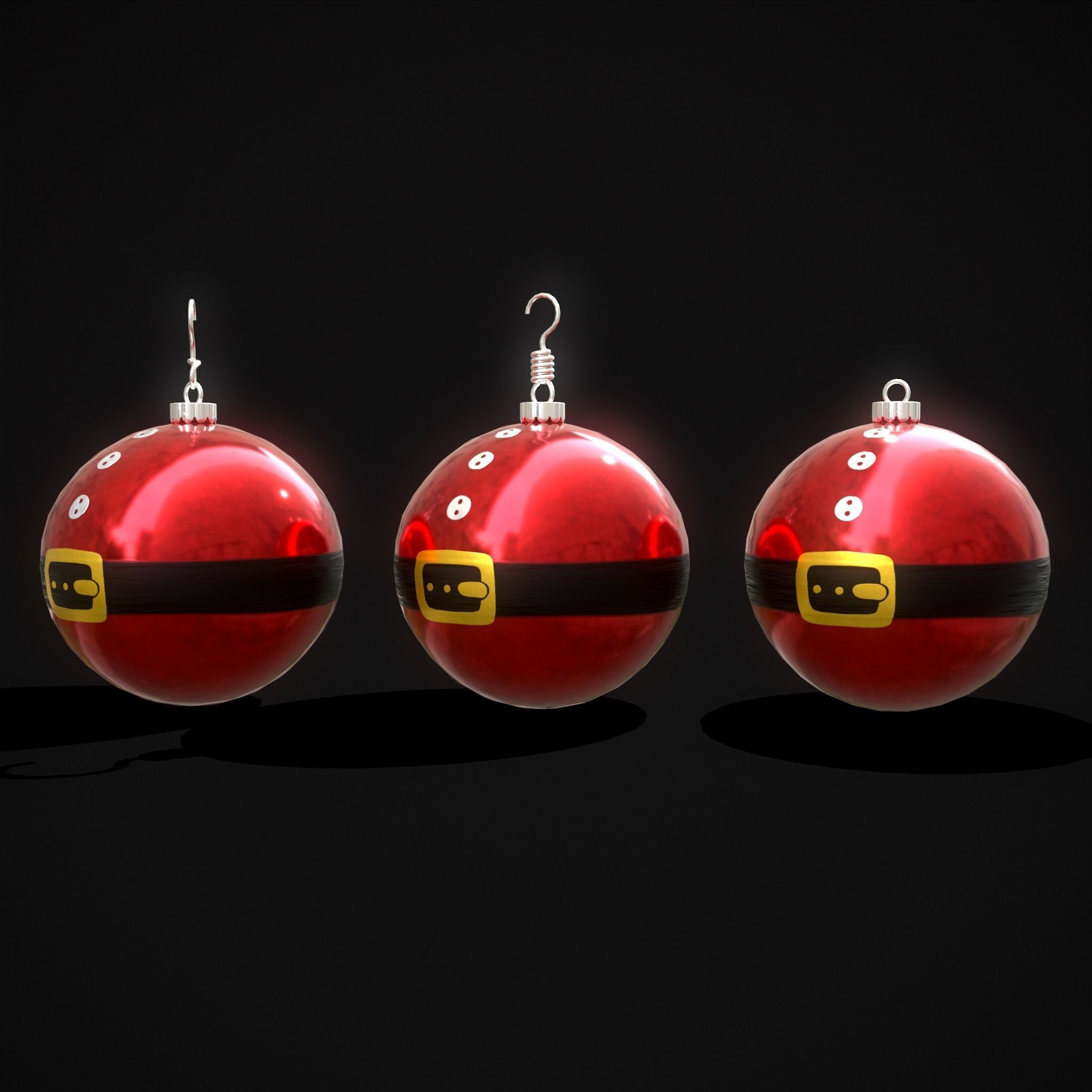 Santa Christmas Ball Low-poly 3D model_5