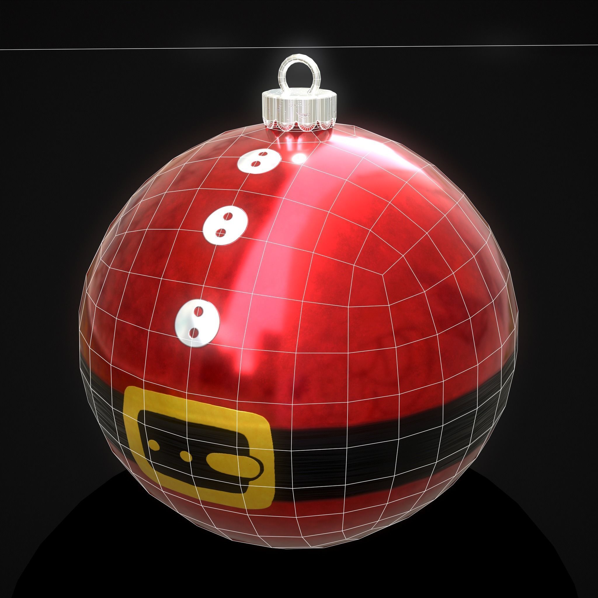Santa Christmas Ball Low-poly 3D model_22