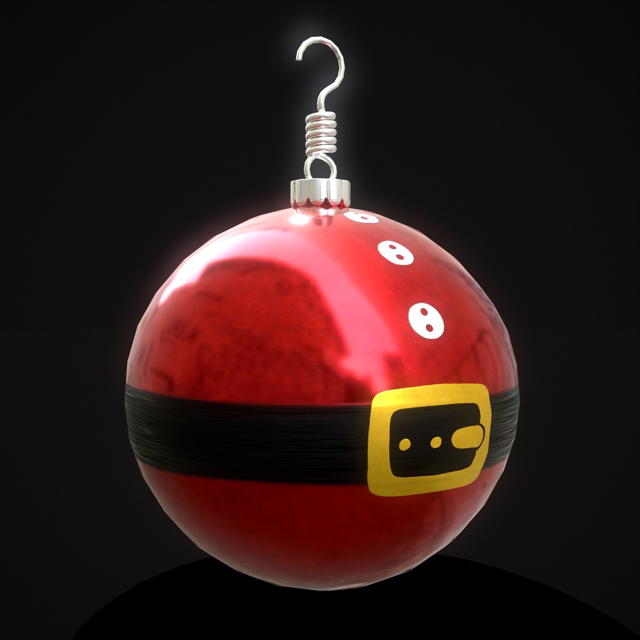 Santa Christmas Ball Low-poly 3D model_9