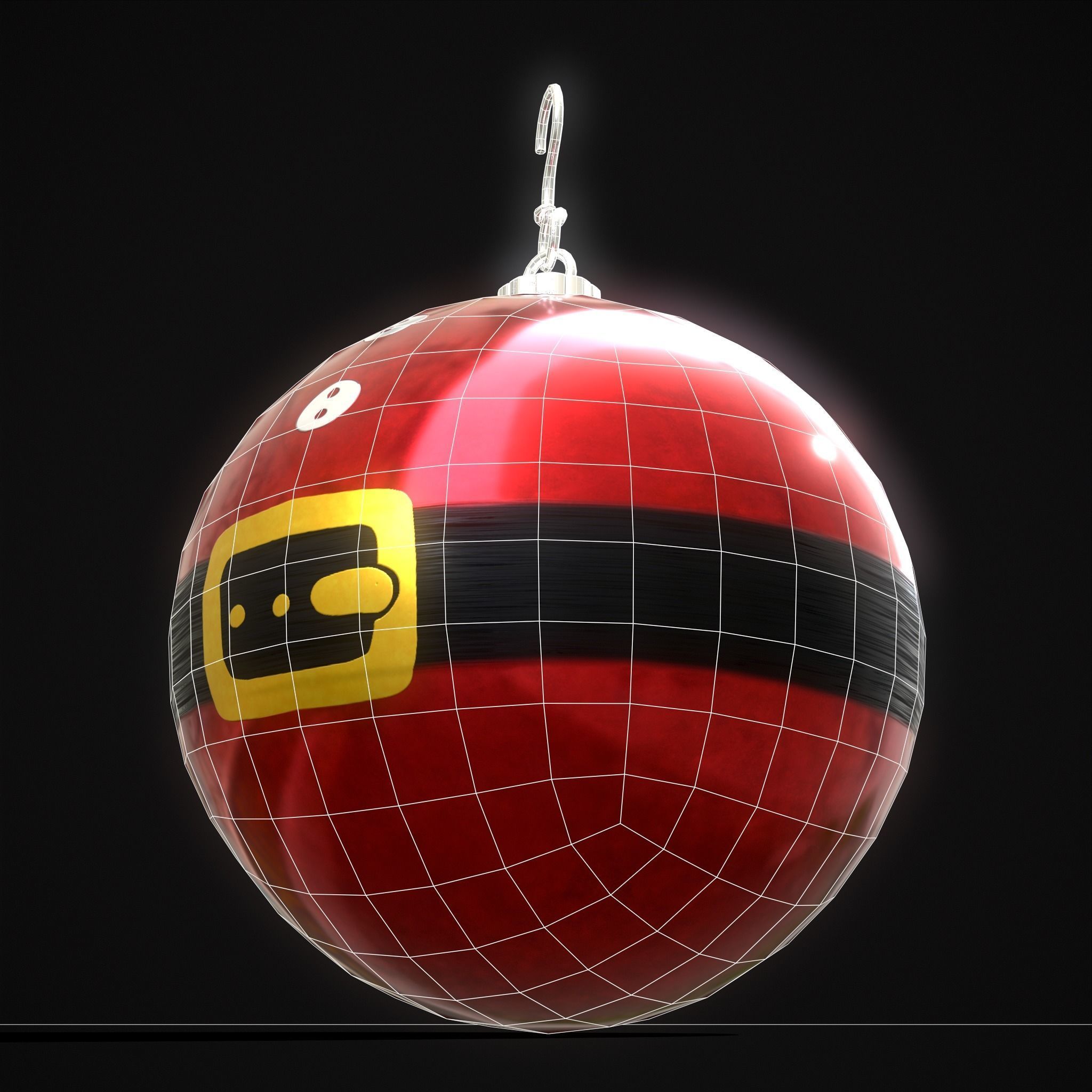 Santa Christmas Ball Low-poly 3D model_18