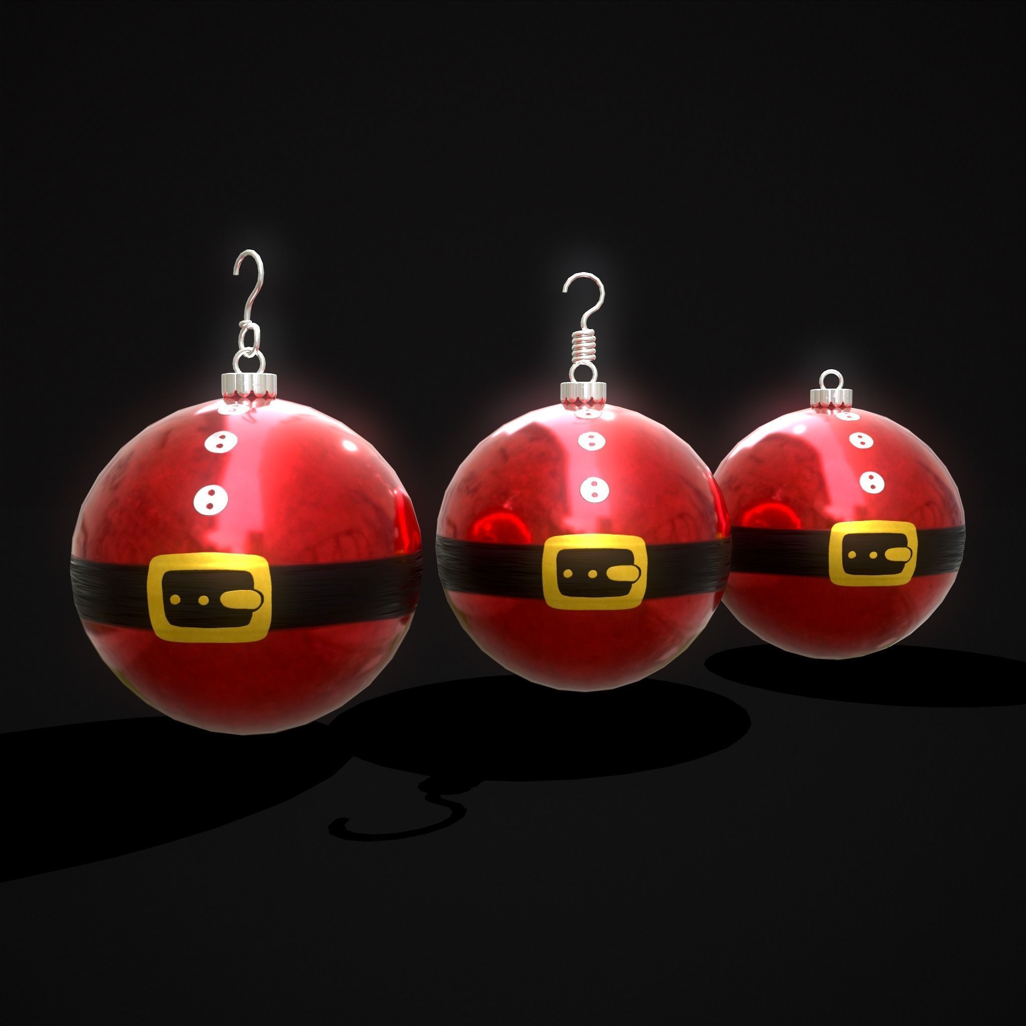 Santa Christmas Ball Low-poly 3D model_27