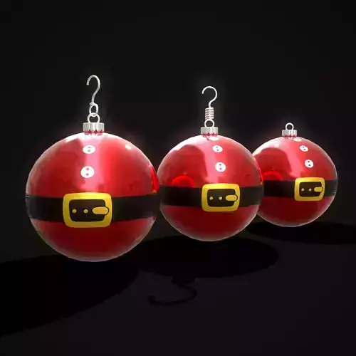 Santa Christmas Ball Low-poly 3D model