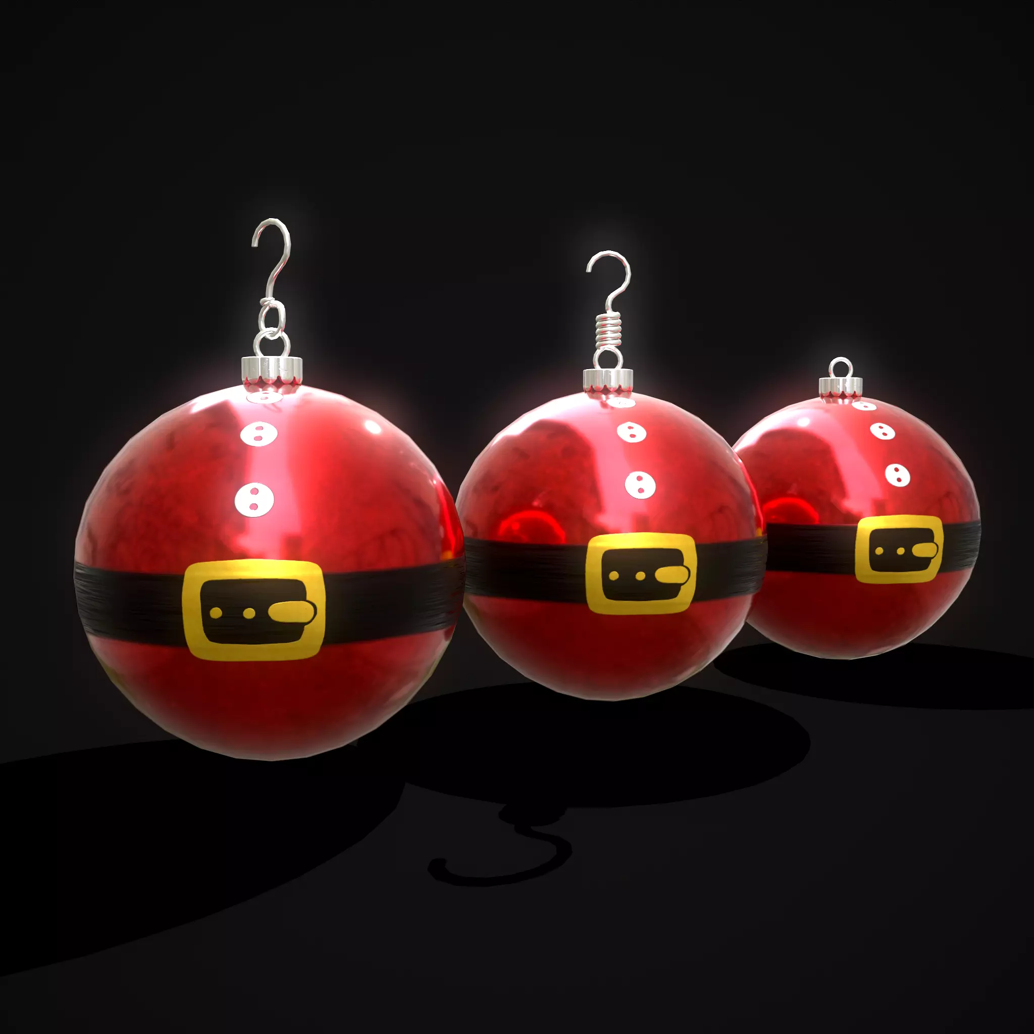 Santa Christmas Ball Low-poly 3D model_0
