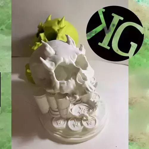 KG Customs and  Creations Oni skull dice tower STL -  Dice Tower