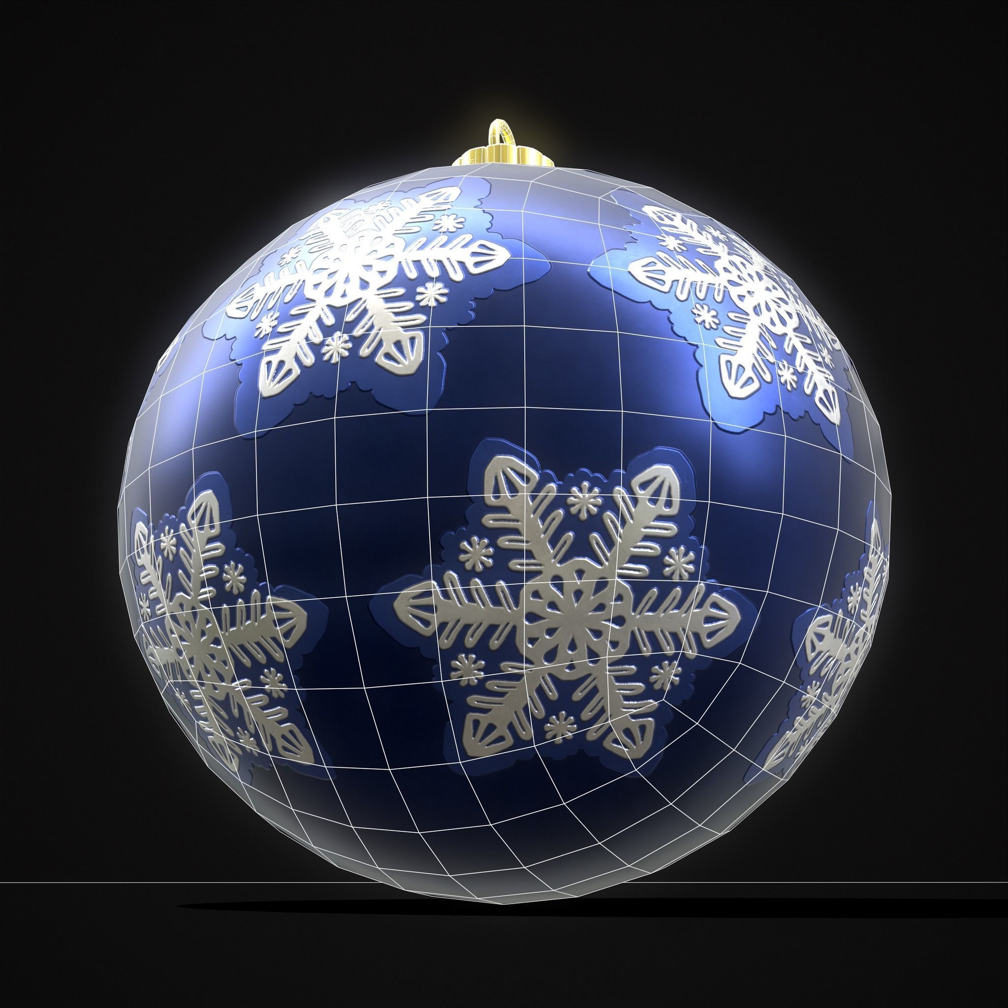 Saphire Blue With Flake Ball Low-poly 3D model_24