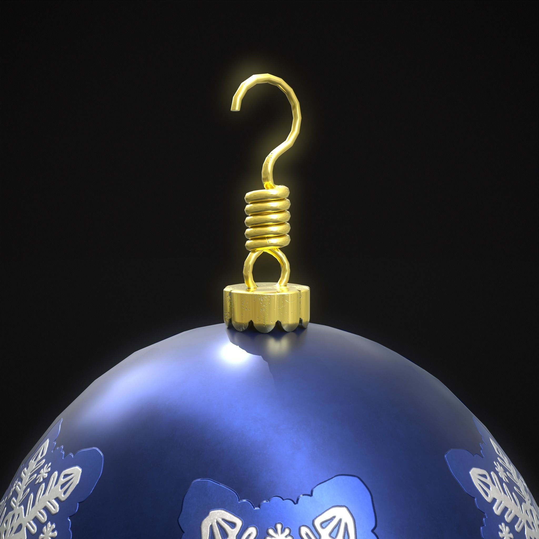Saphire Blue With Flake Ball Low-poly 3D model_13