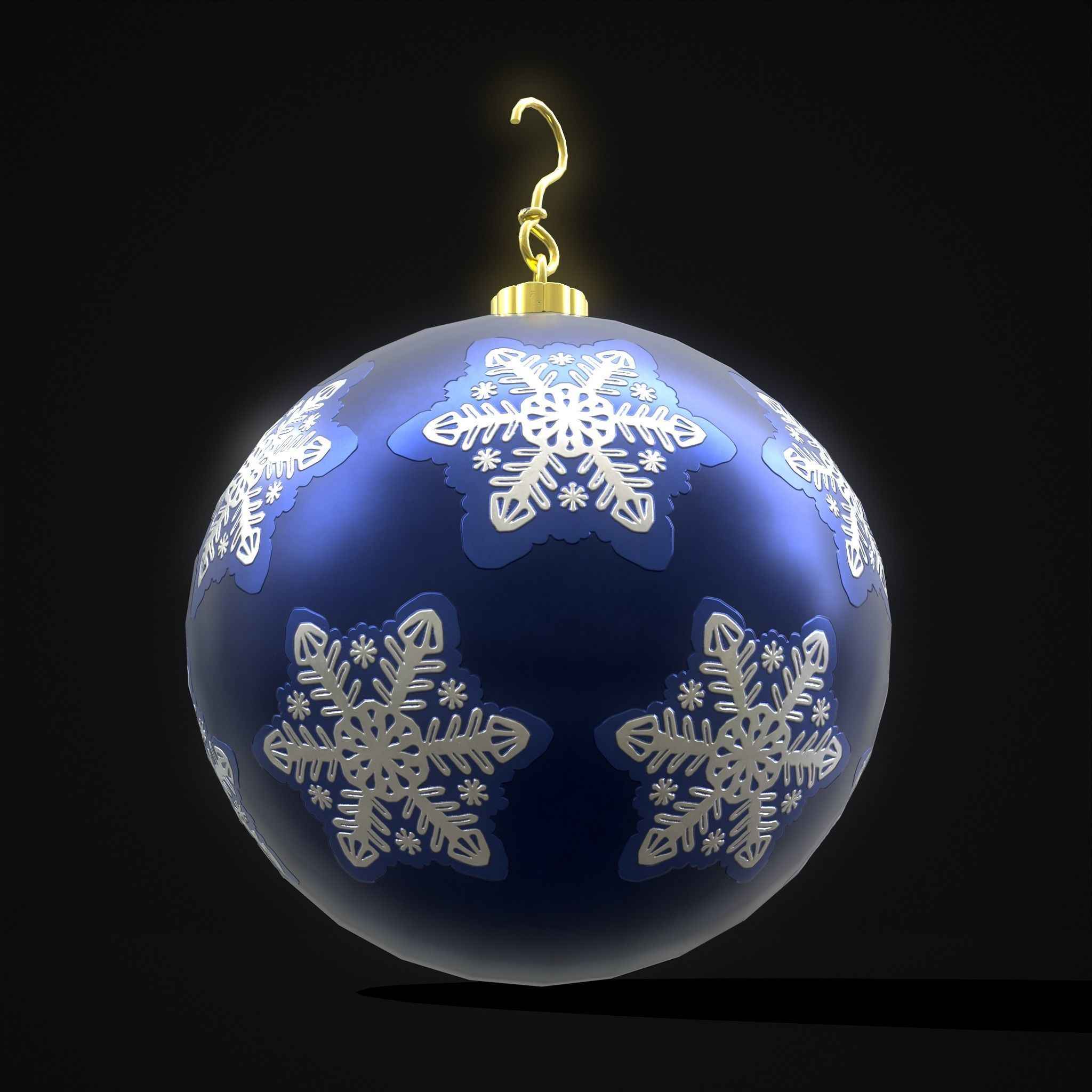 Saphire Blue With Flake Ball Low-poly 3D model_17