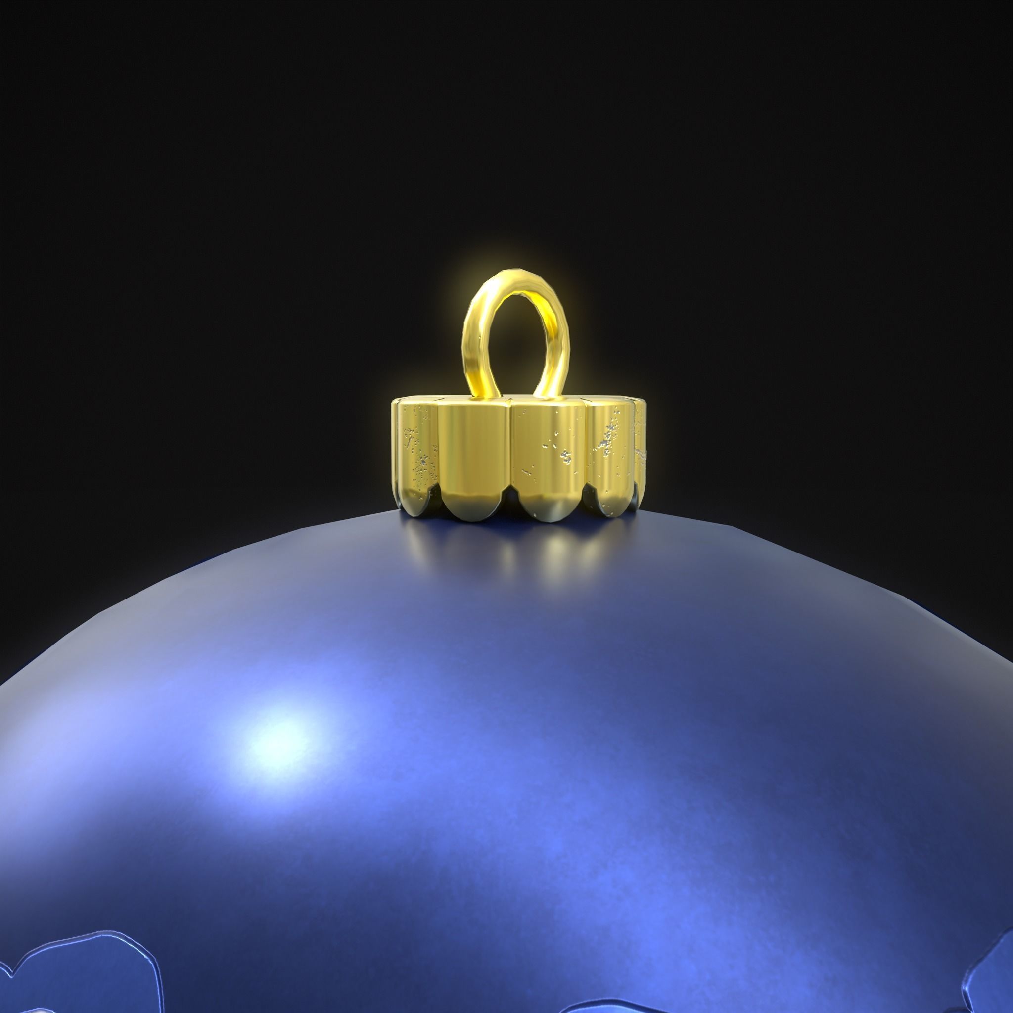 Saphire Blue With Flake Ball Low-poly 3D model_25