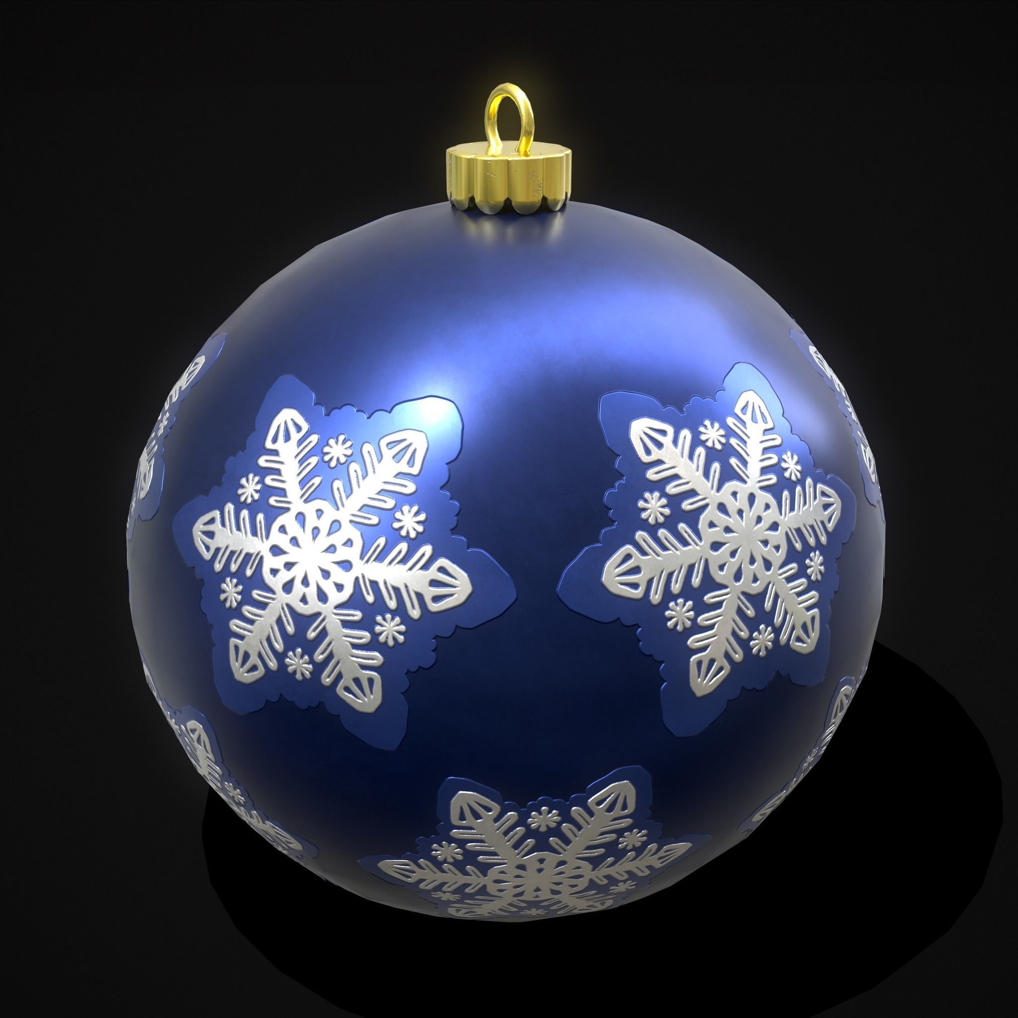 Saphire Blue With Flake Ball Low-poly 3D model_21