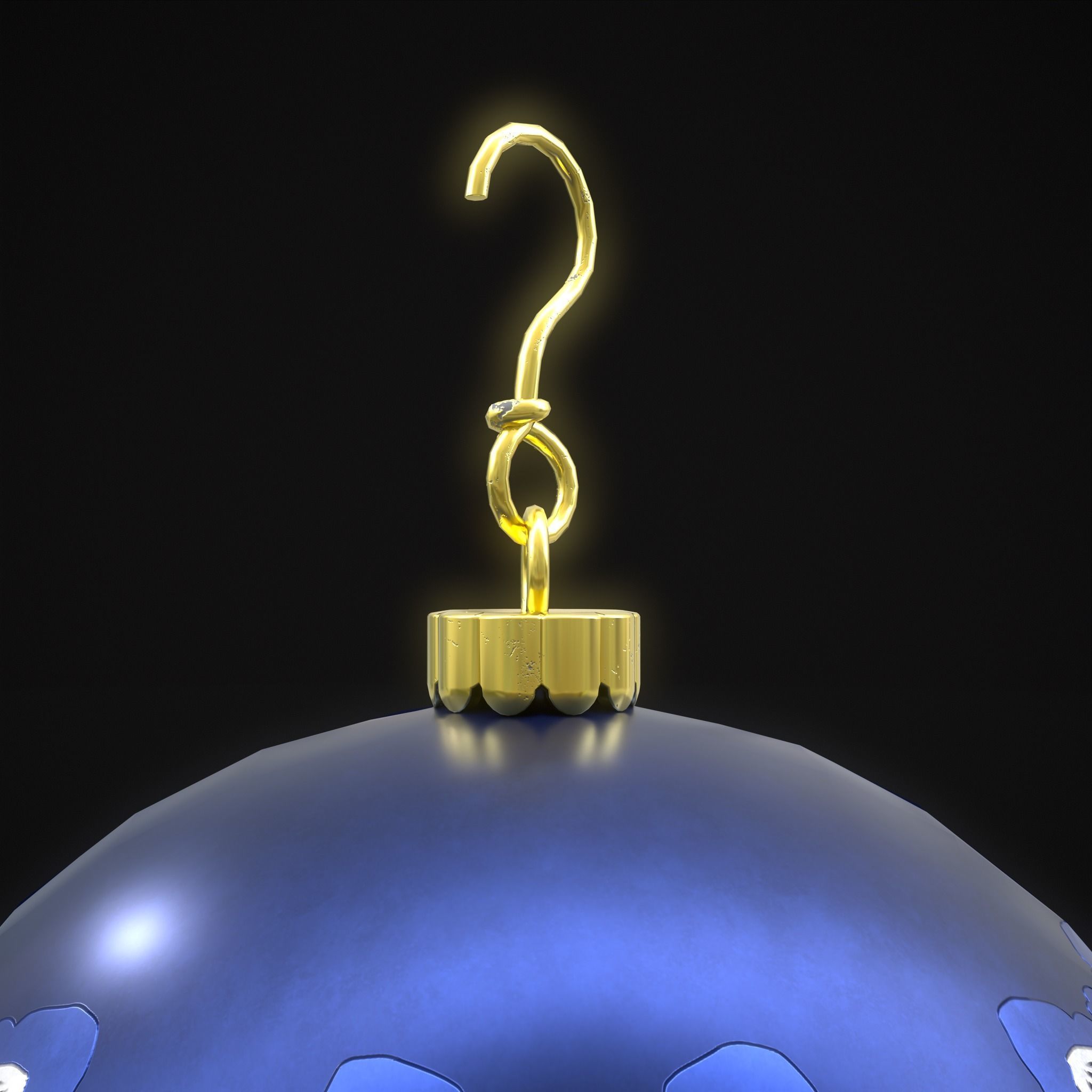 Saphire Blue With Flake Ball Low-poly 3D model_19