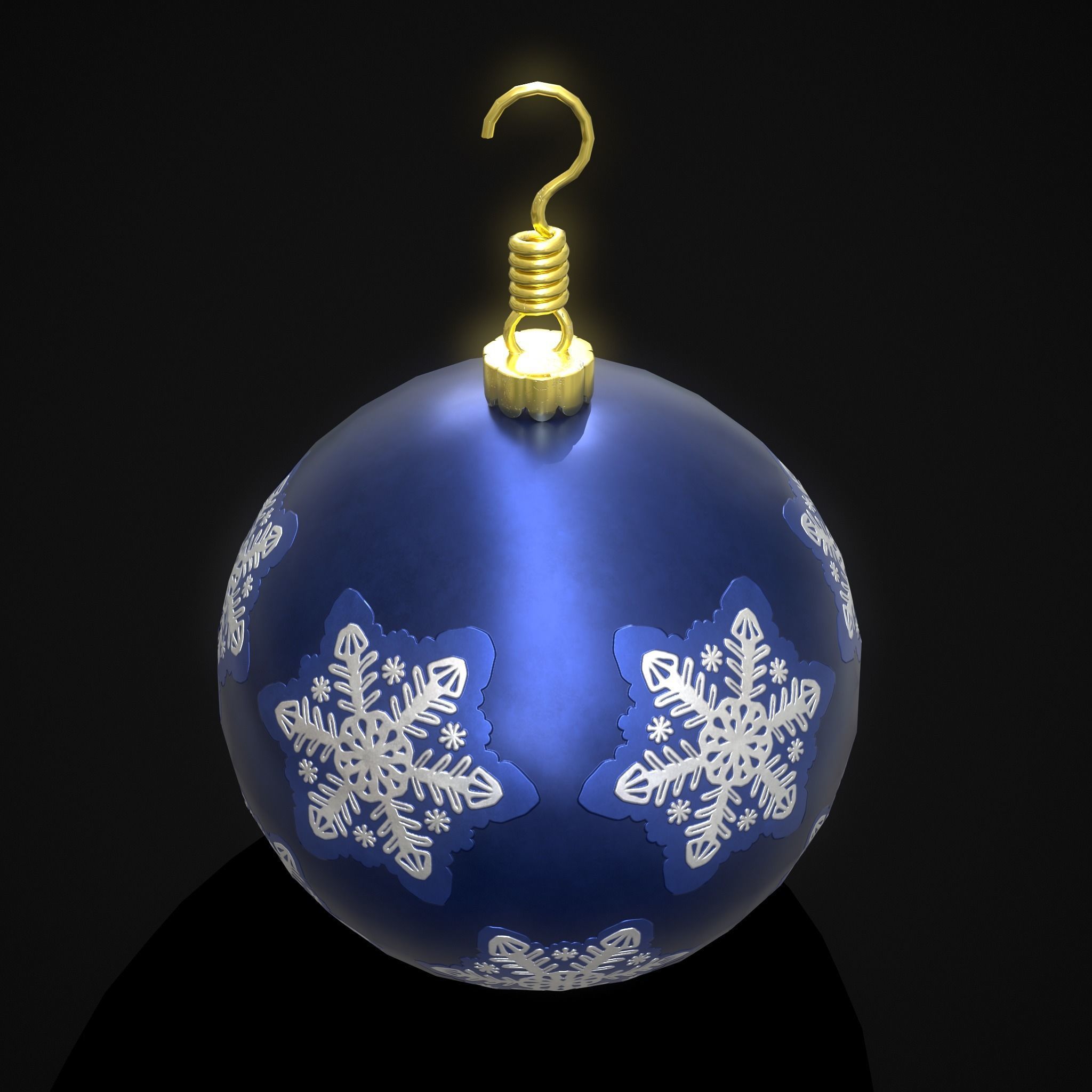 Saphire Blue With Flake Ball Low-poly 3D model_9