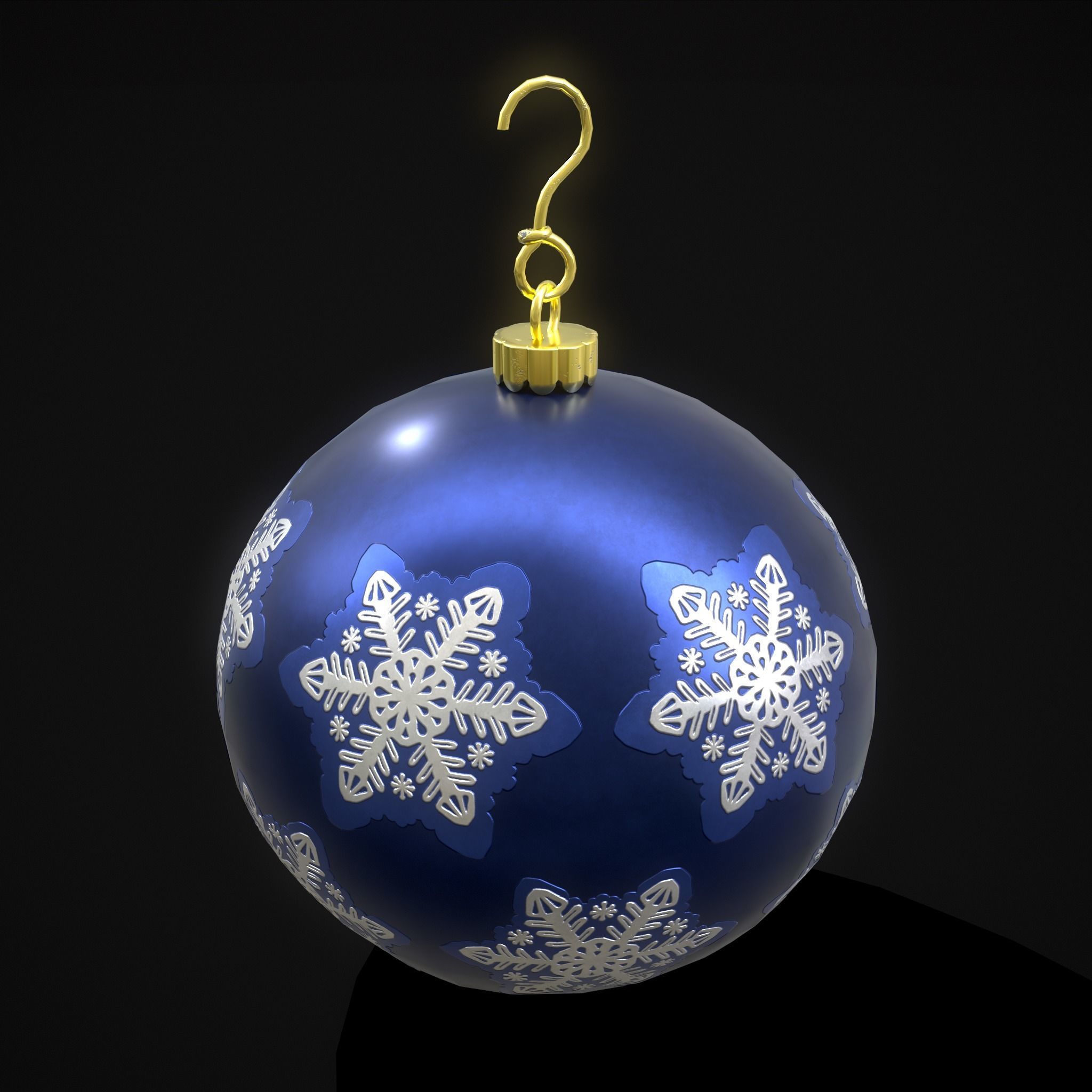 Saphire Blue With Flake Ball Low-poly 3D model_15