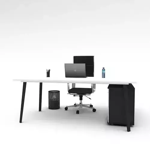 3D model office work and meeting table 01