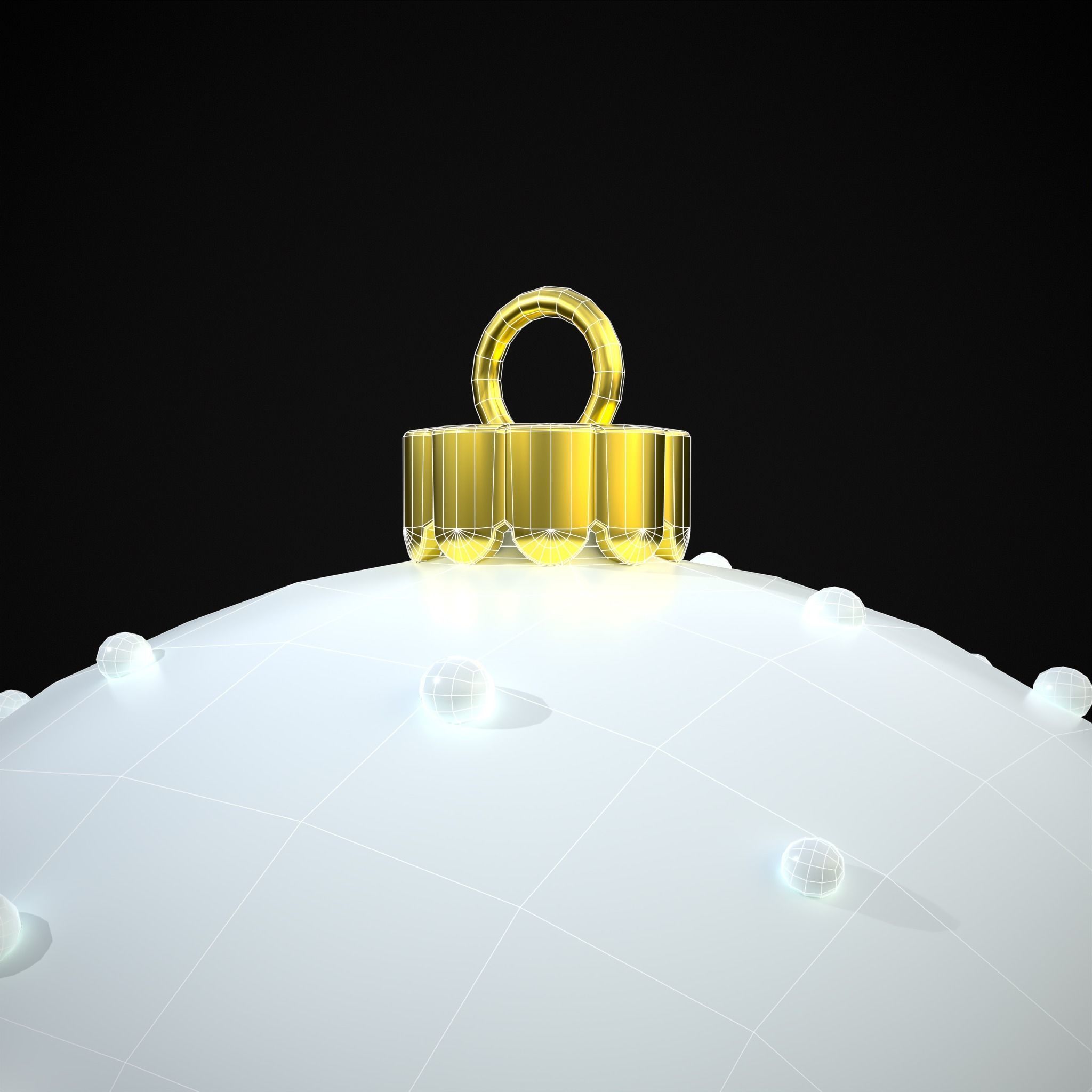 Snow Town Christmas Ball Ornament Low-poly 3D model_12