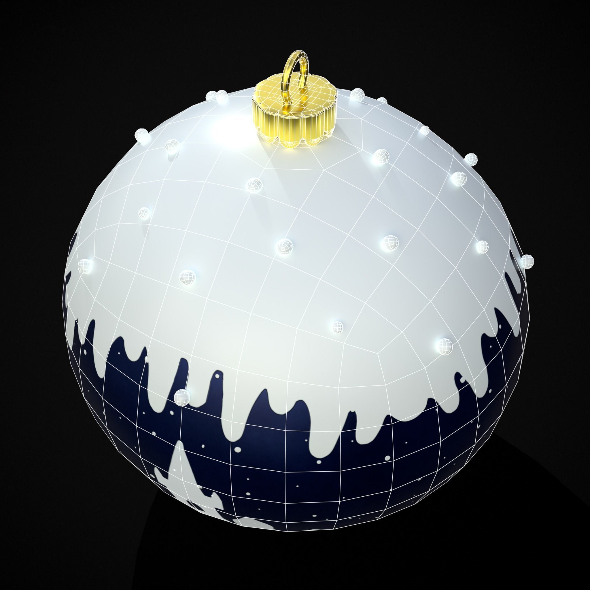 Snow Town Christmas Ball Ornament Low-poly 3D model_8