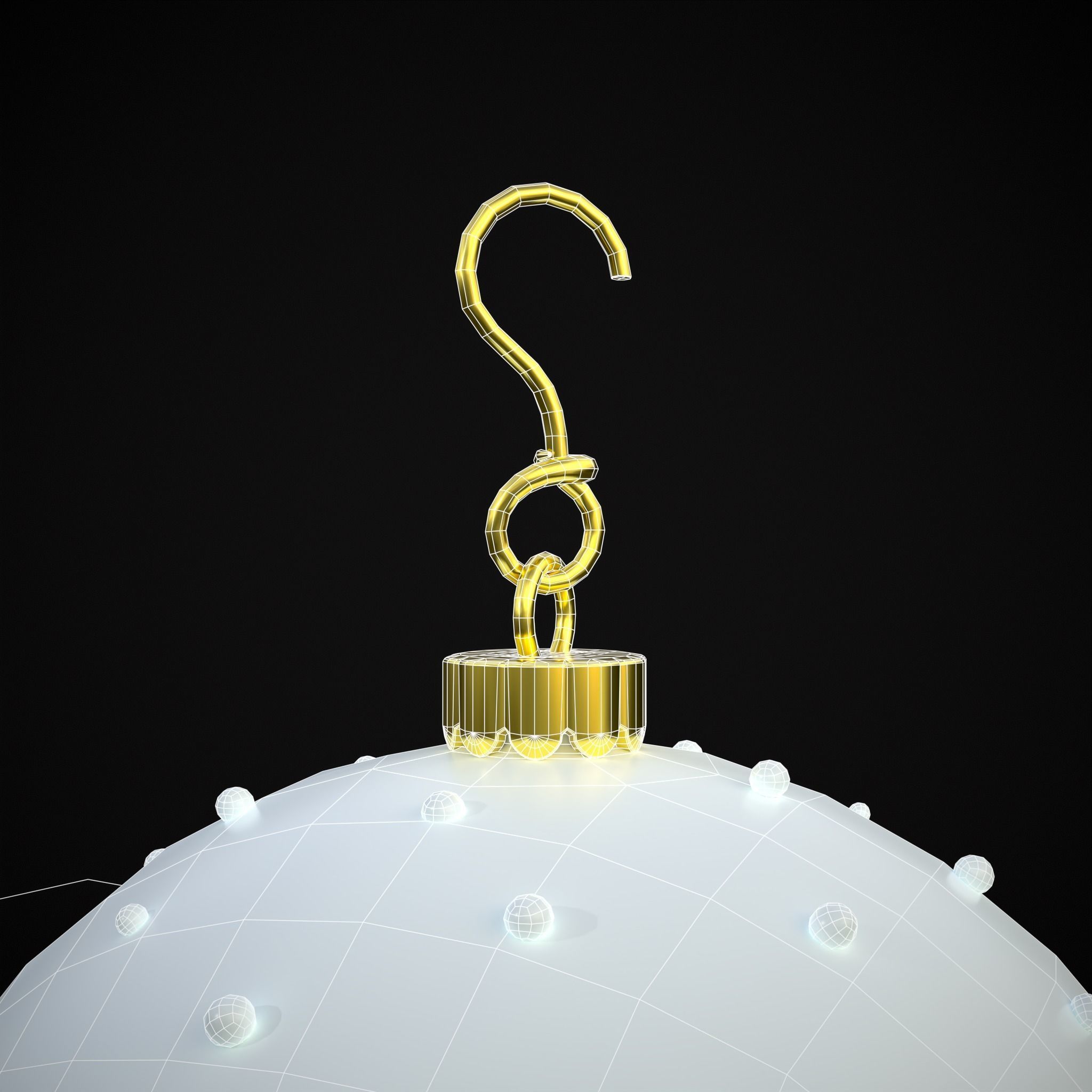 Snow Town Christmas Ball Ornament Low-poly 3D model_18