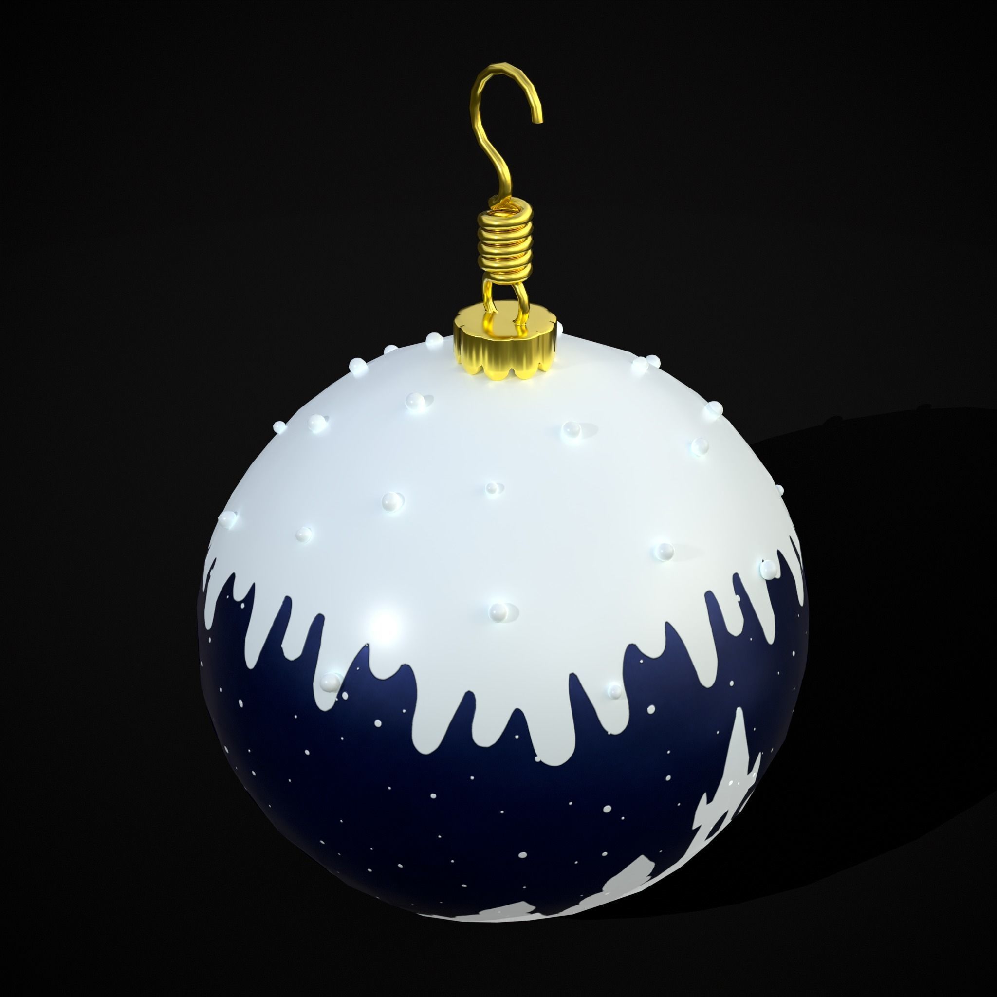 Snow Town Christmas Ball Ornament Low-poly 3D model_19