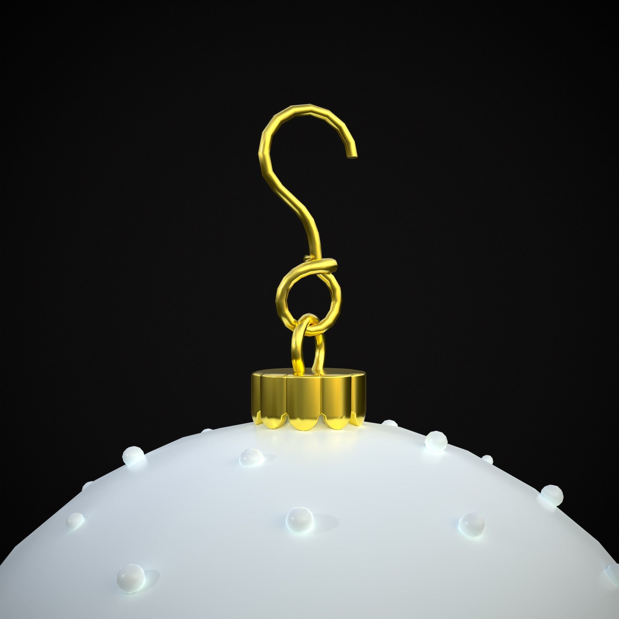 Snow Town Christmas Ball Ornament Low-poly 3D model_17